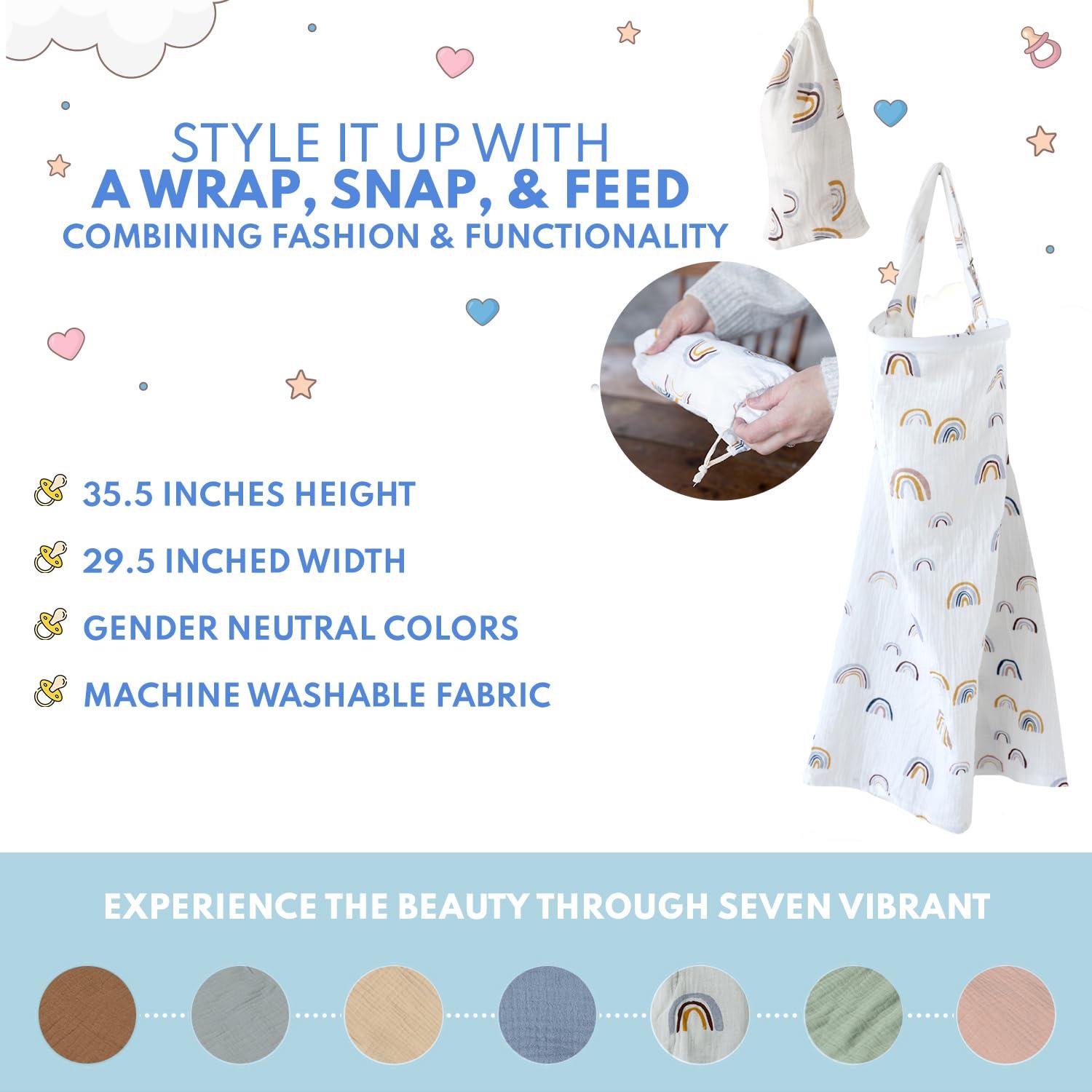 Cubierta de Lactancia Muselina 100% Algodón Arcoíris