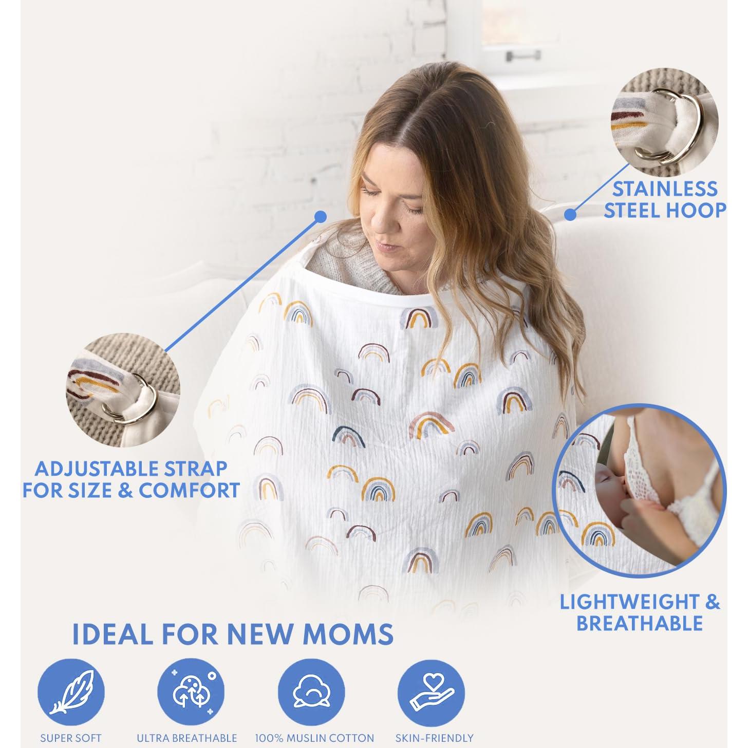 Cubierta de Lactancia Muselina 100% Algodón Arcoíris