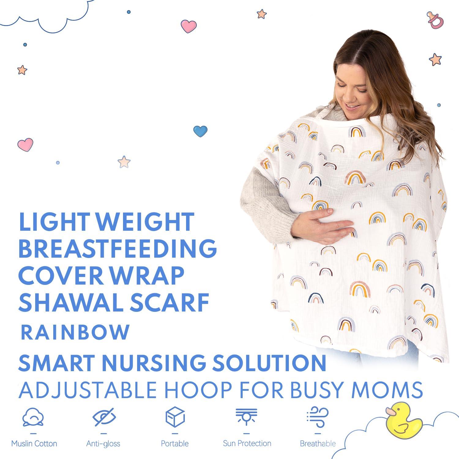 Cubierta de Lactancia Muselina 100% Algodón Arcoíris