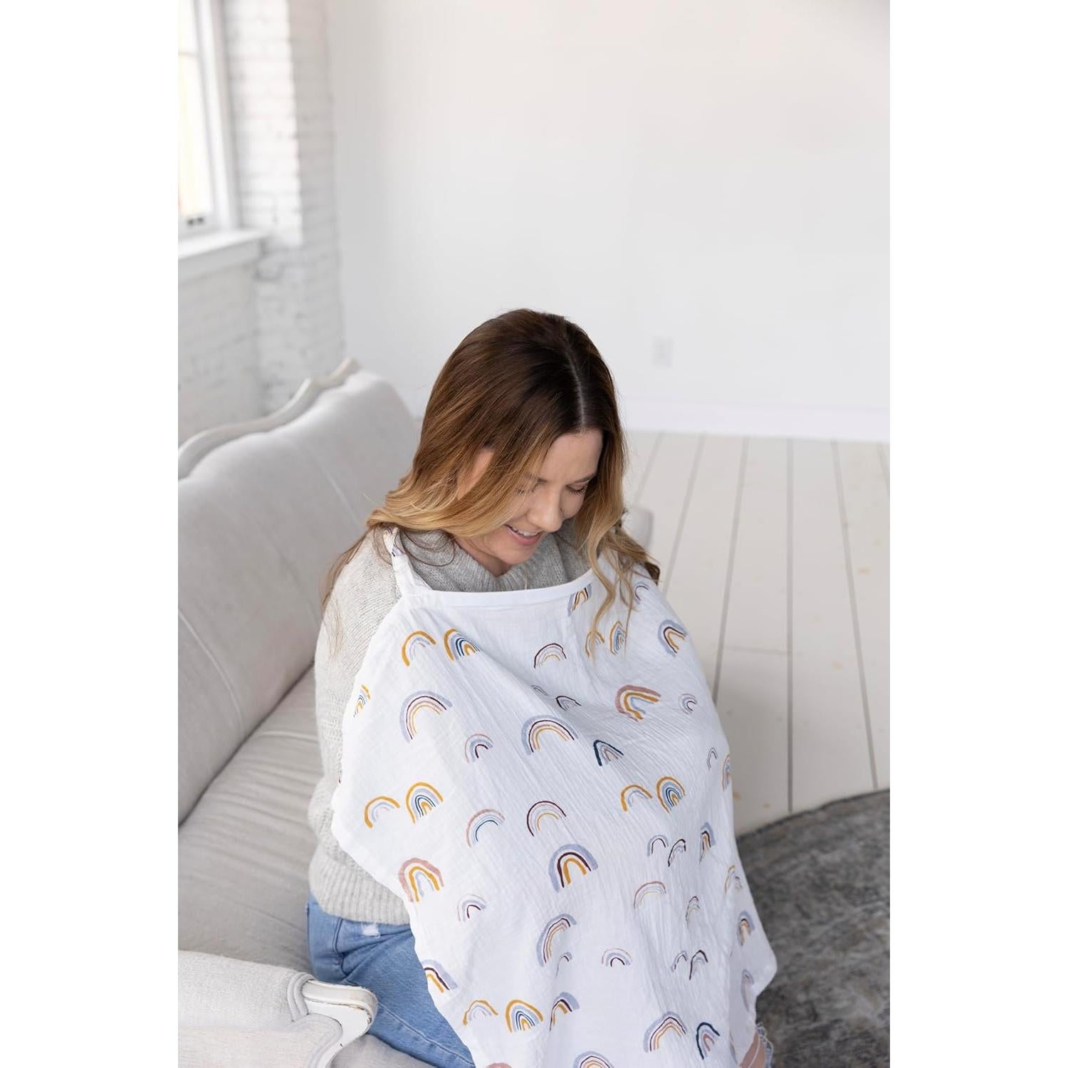 Cubierta de Lactancia Muselina 100% Algodón Arcoíris