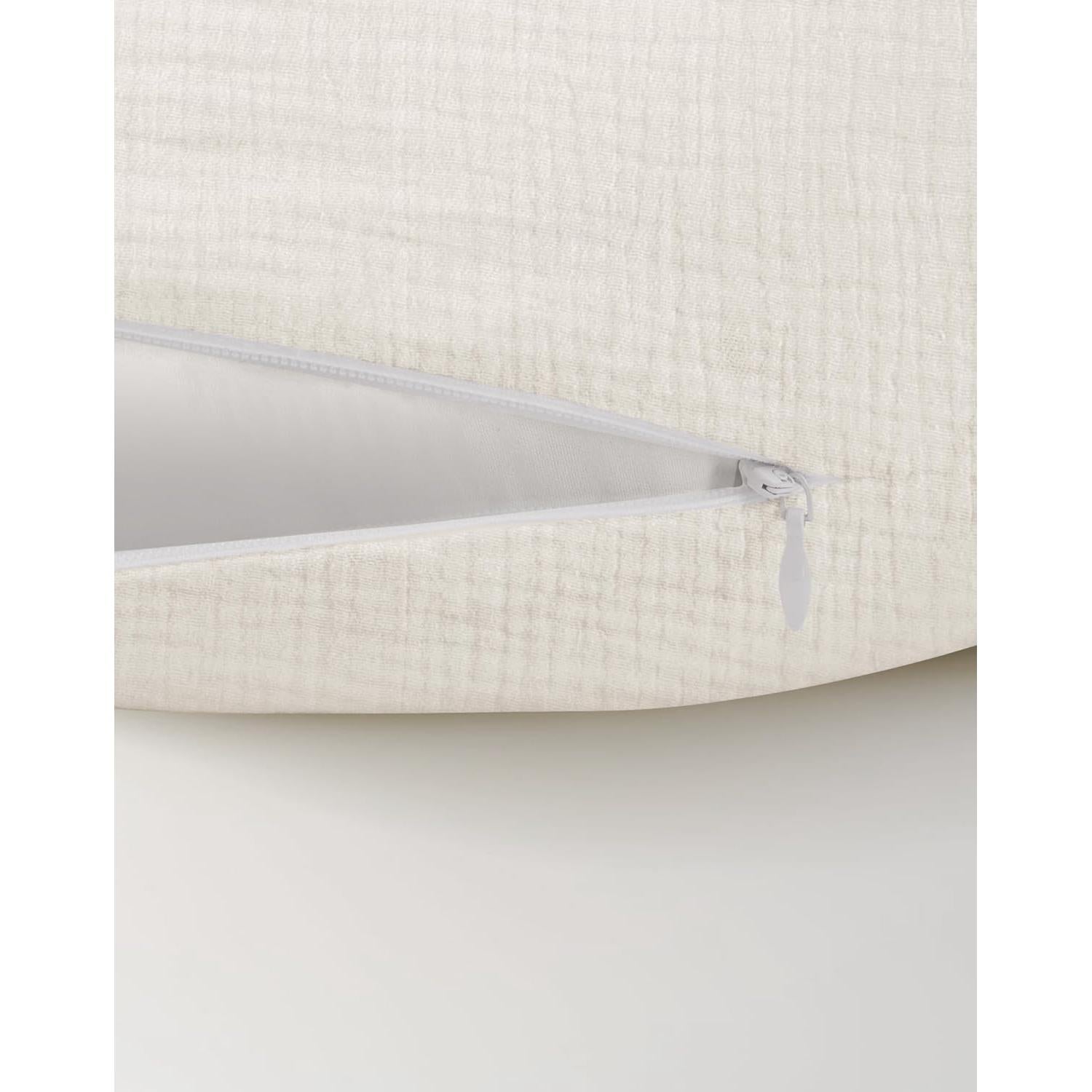 Funda de Almohada de Lactancia Wimist Algodón Muselina Crema 63.5x45.7cm