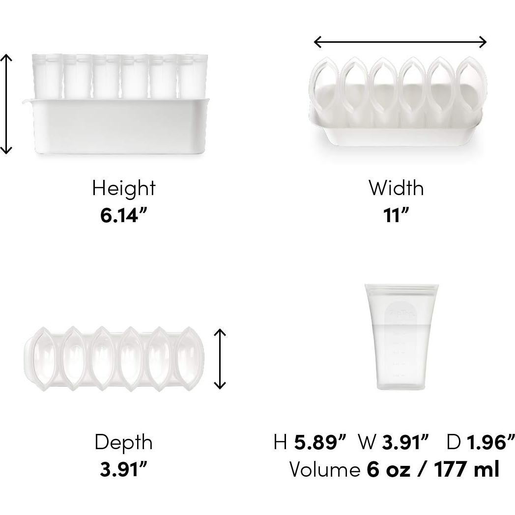 Conjunto de 6 Bolsas de Almacenamiento de Leche Materna Zip Top