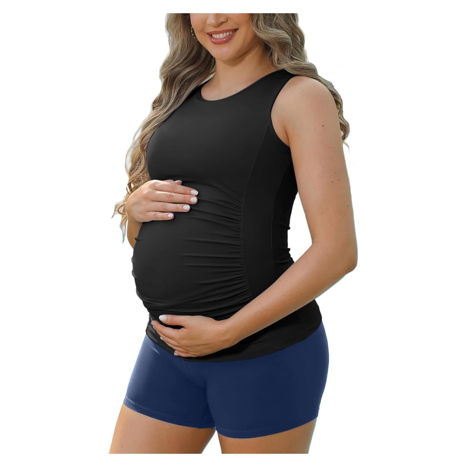 Camiseta de Maternidad ATTRACO X-Large Negra con Sujetador Incorporado