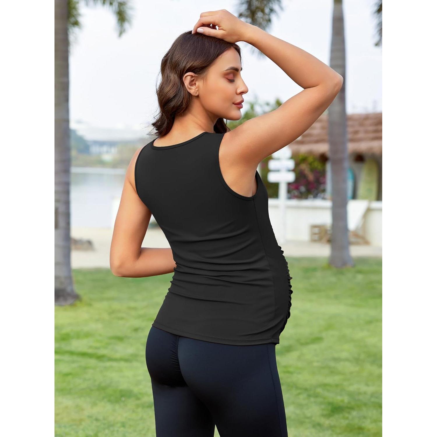 Camiseta de Maternidad ATTRACO X-Large Negra con Sujetador Incorporado