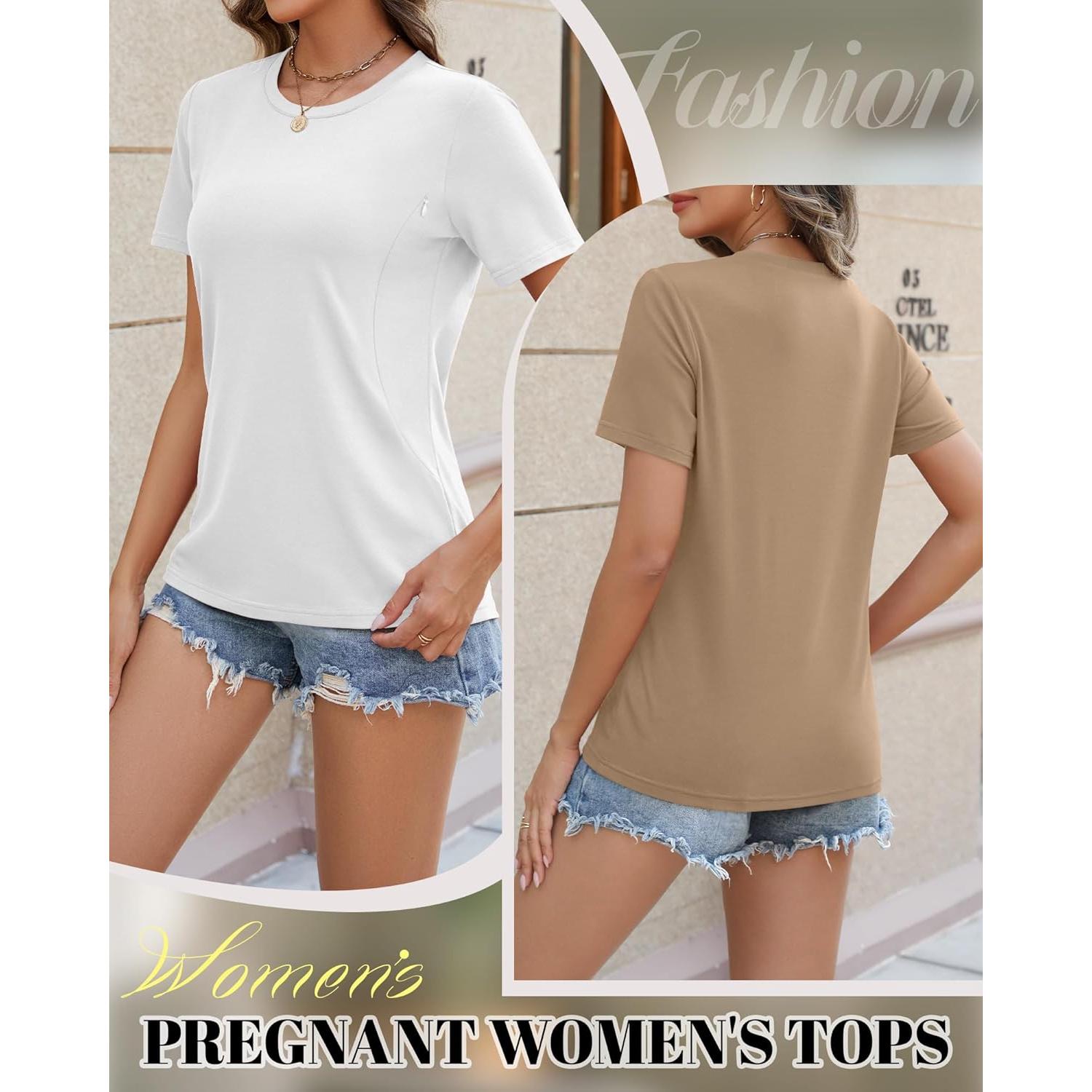 Paquete de 3 Camisetas de Maternidad Algodón Lactancia Grande