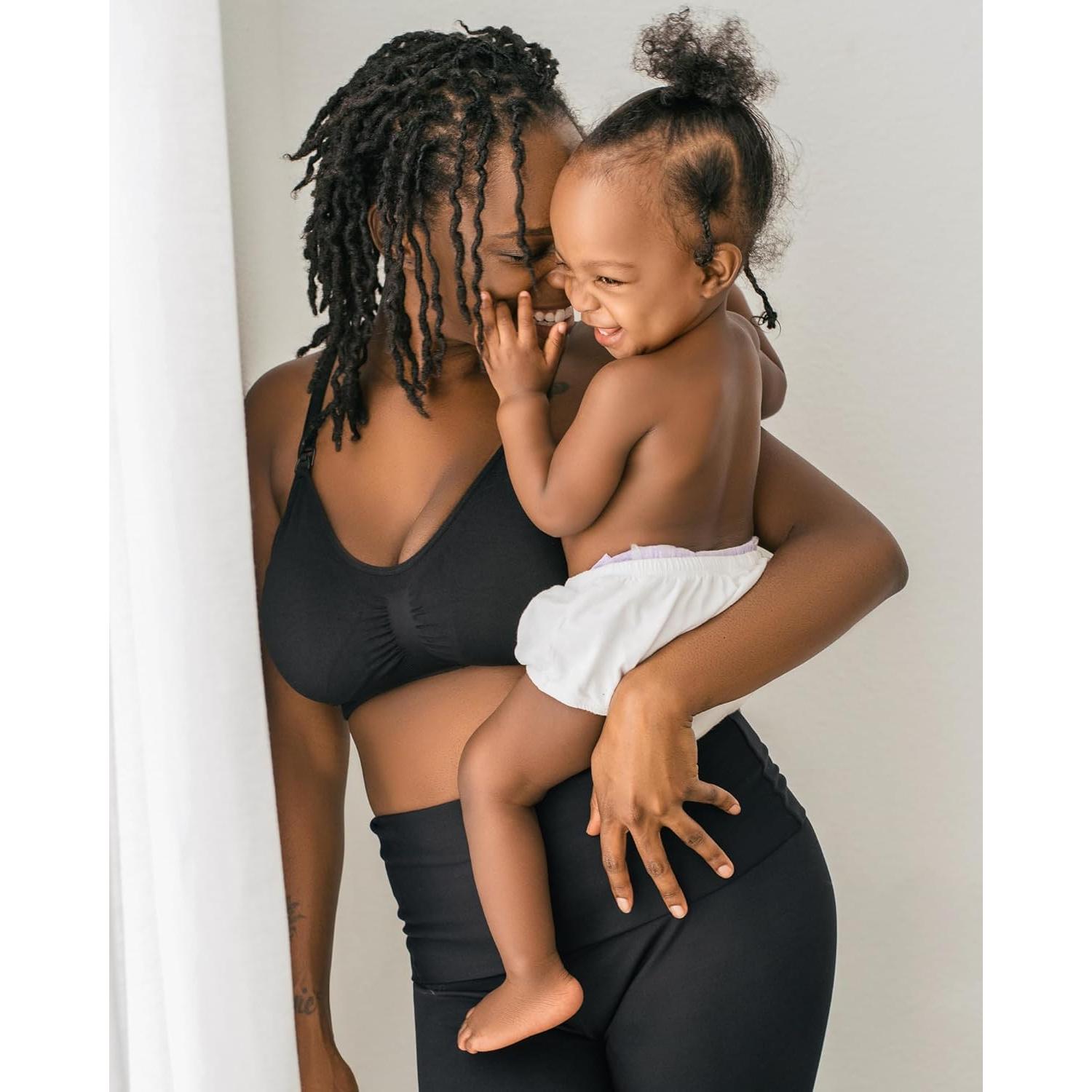 Sostén de Lactancia Sin Costuras Kindred Bravely - Mediano Negro