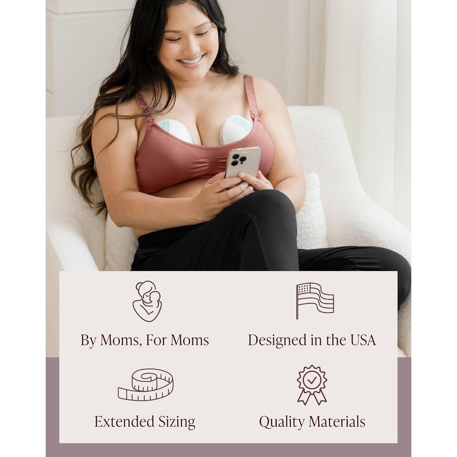 Sostén de Lactancia Sin Costuras Kindred Bravely - Mediano Negro