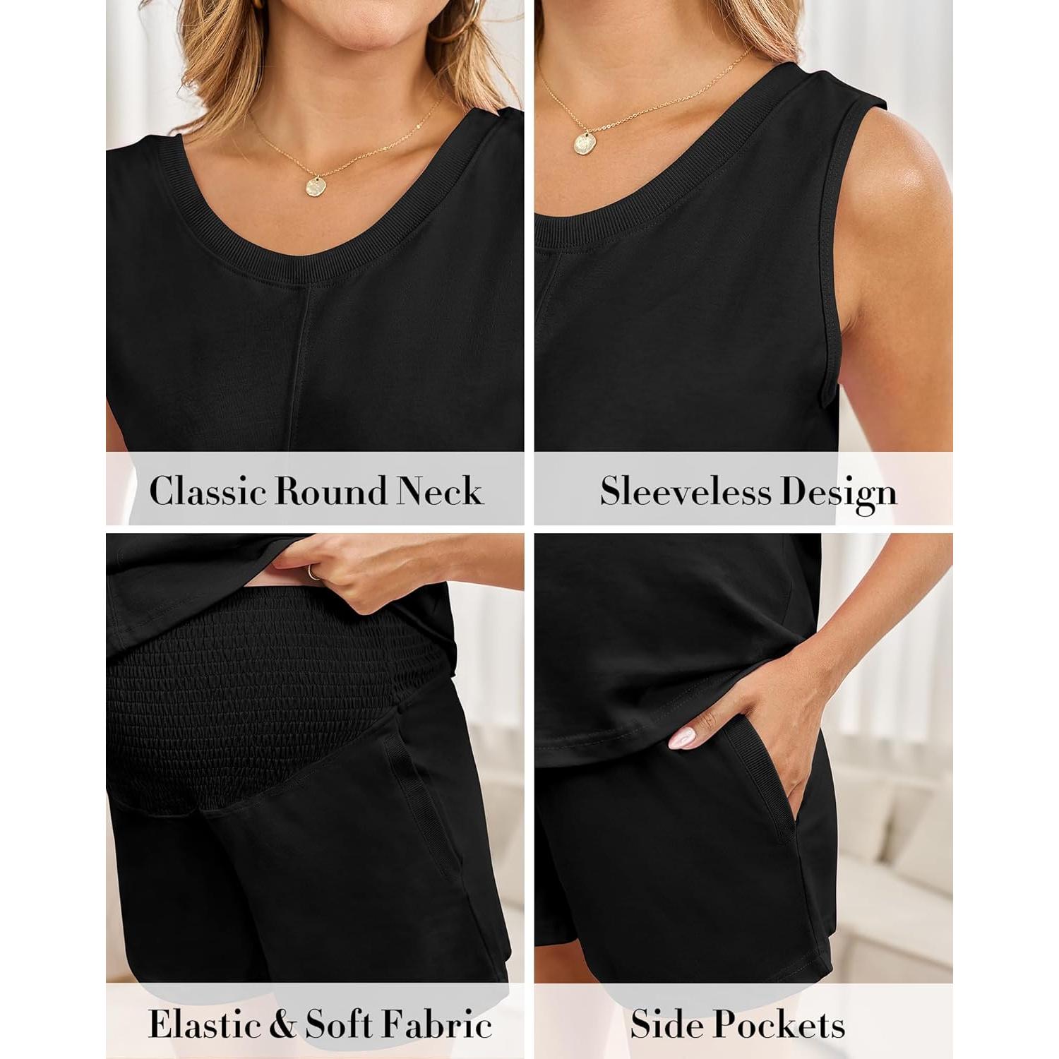 Pijamas de Maternidad 100% Algodón RC3290 Talla XL Negro