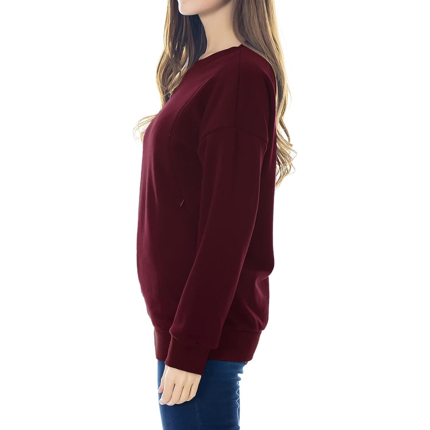 Sudadera de Maternidad Smallshow Manga Larga Burdeos Talla G