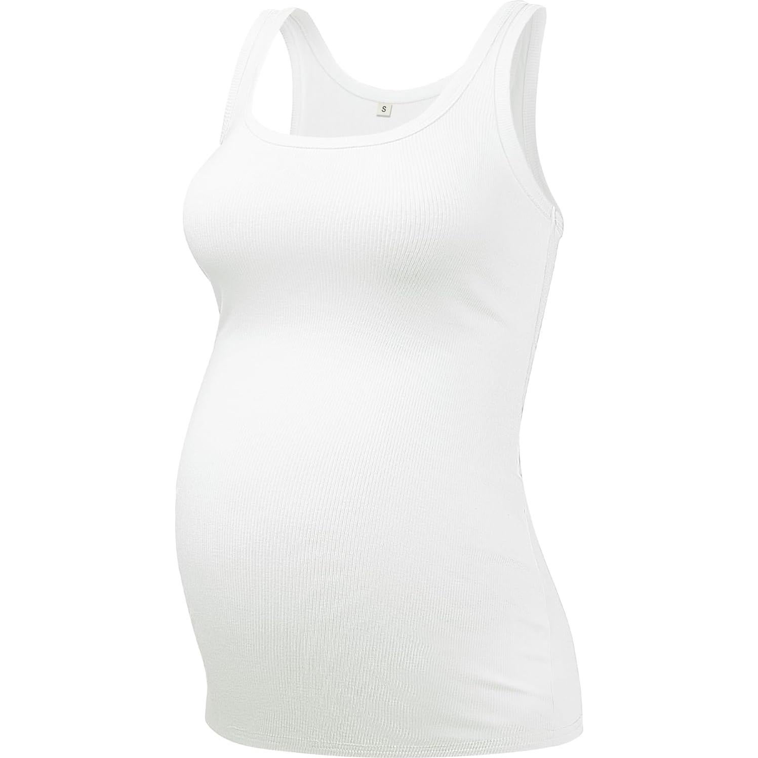 Camiseta de Maternidad PACBREEZE Sin Mangas Cuello U S-XL