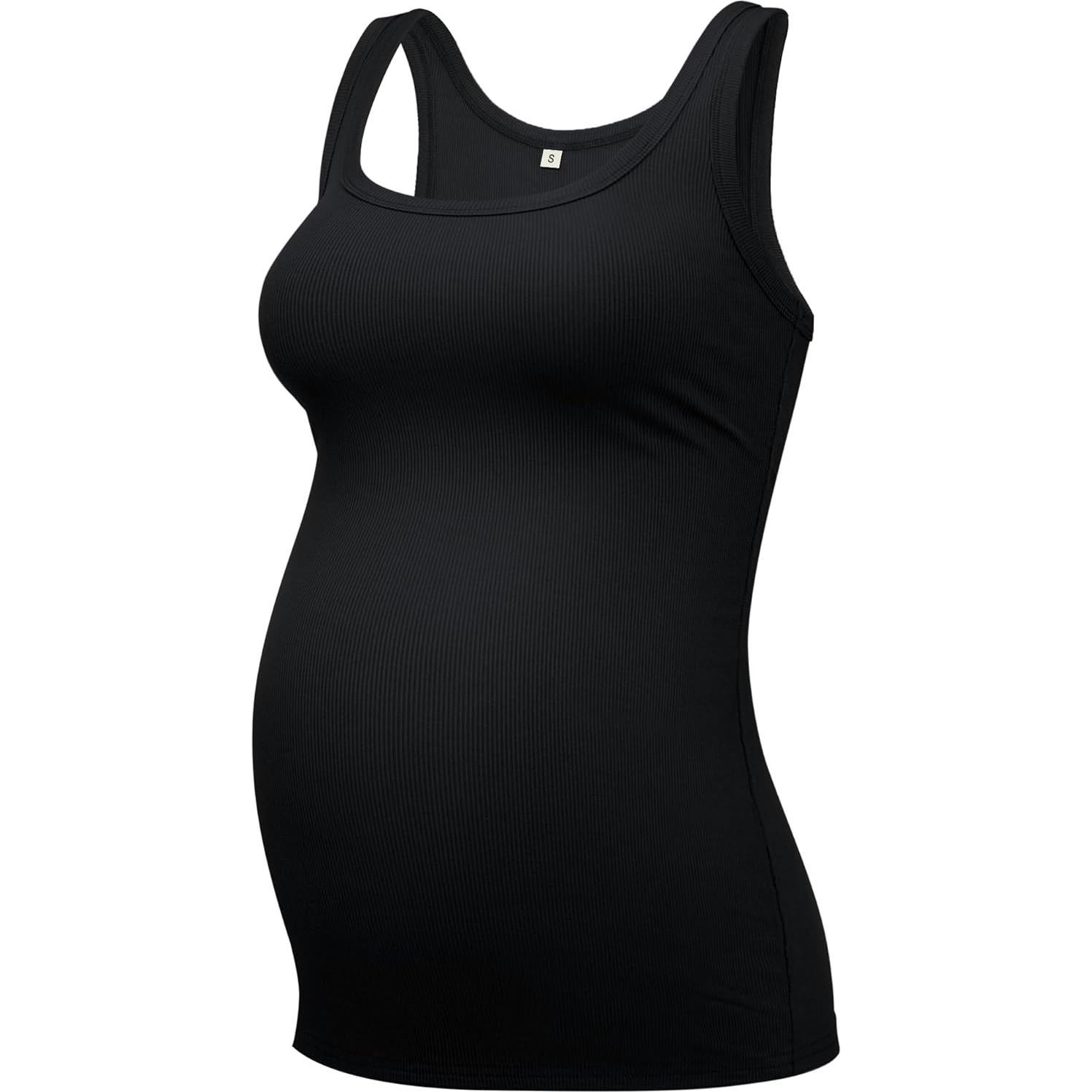 Camiseta de Maternidad PACBREEZE Sin Mangas Cuello U S-XL