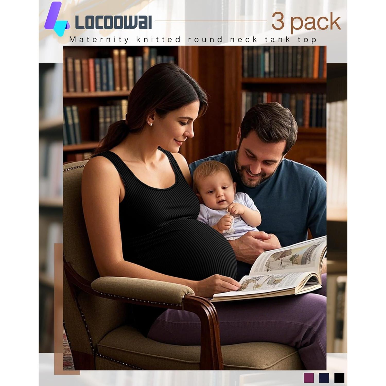 Paquete de 3 Camisetas de Maternidad Sin Mangas Algodón
