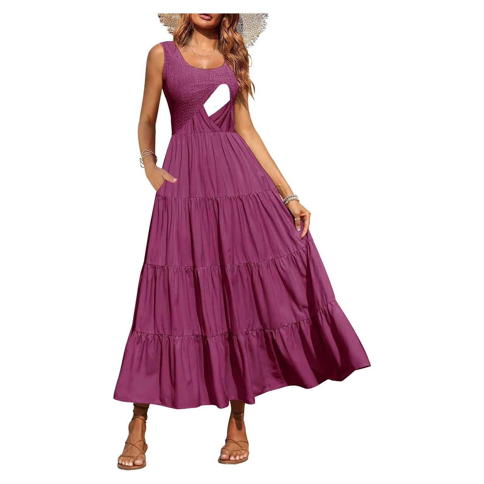 Vestido Maxi de Lactancia CzzzyL para Mujeres Violeta