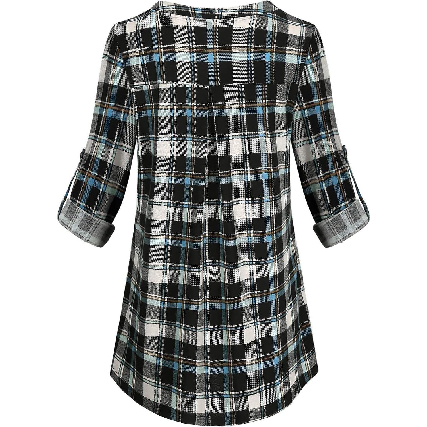 Blusa de Lactancia Joymom Manga Larga Cuello en V Azul Negra