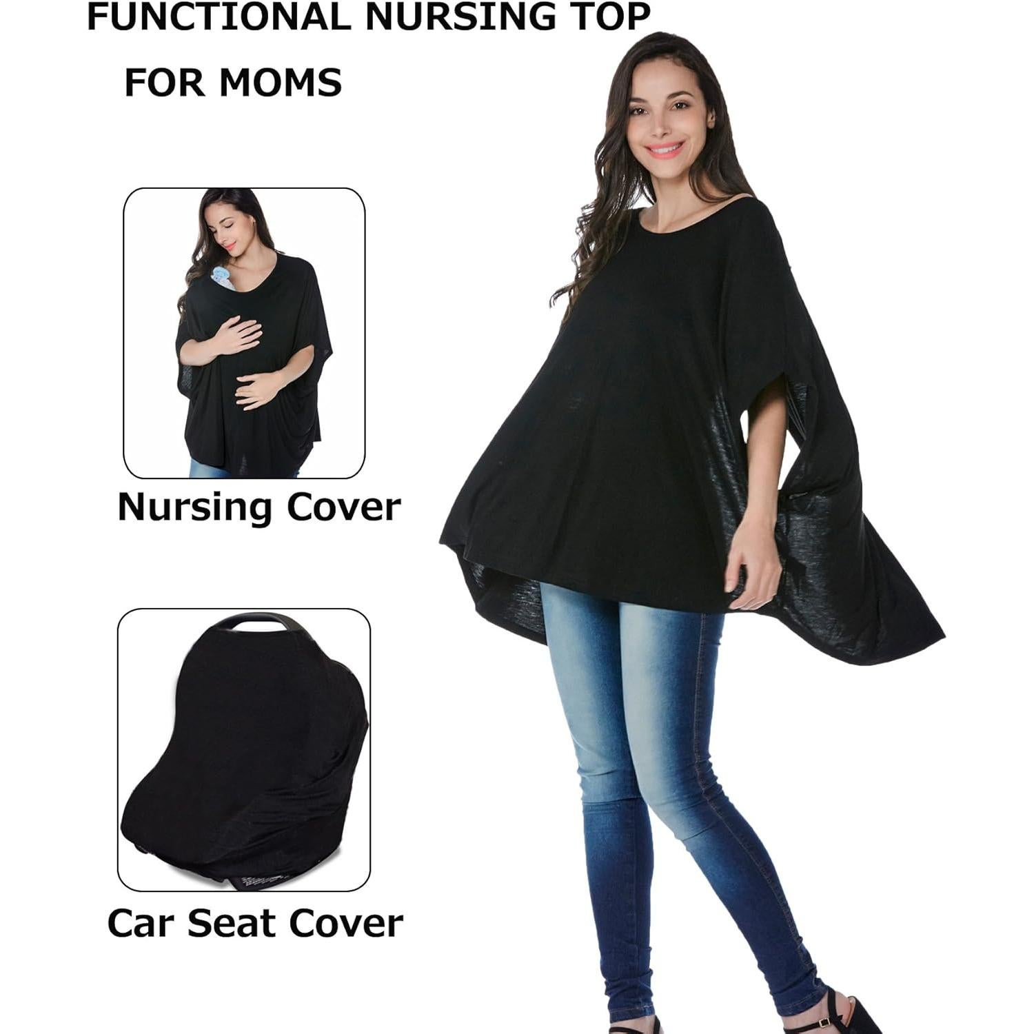 Poncho de Lactancia para Mujeres Smallshow - Talla Única Negro