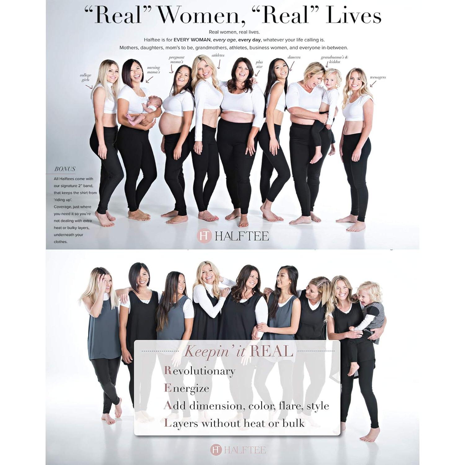 Camiseta sin mangas Halftee para mujeres y adolescentes 1X Blanca