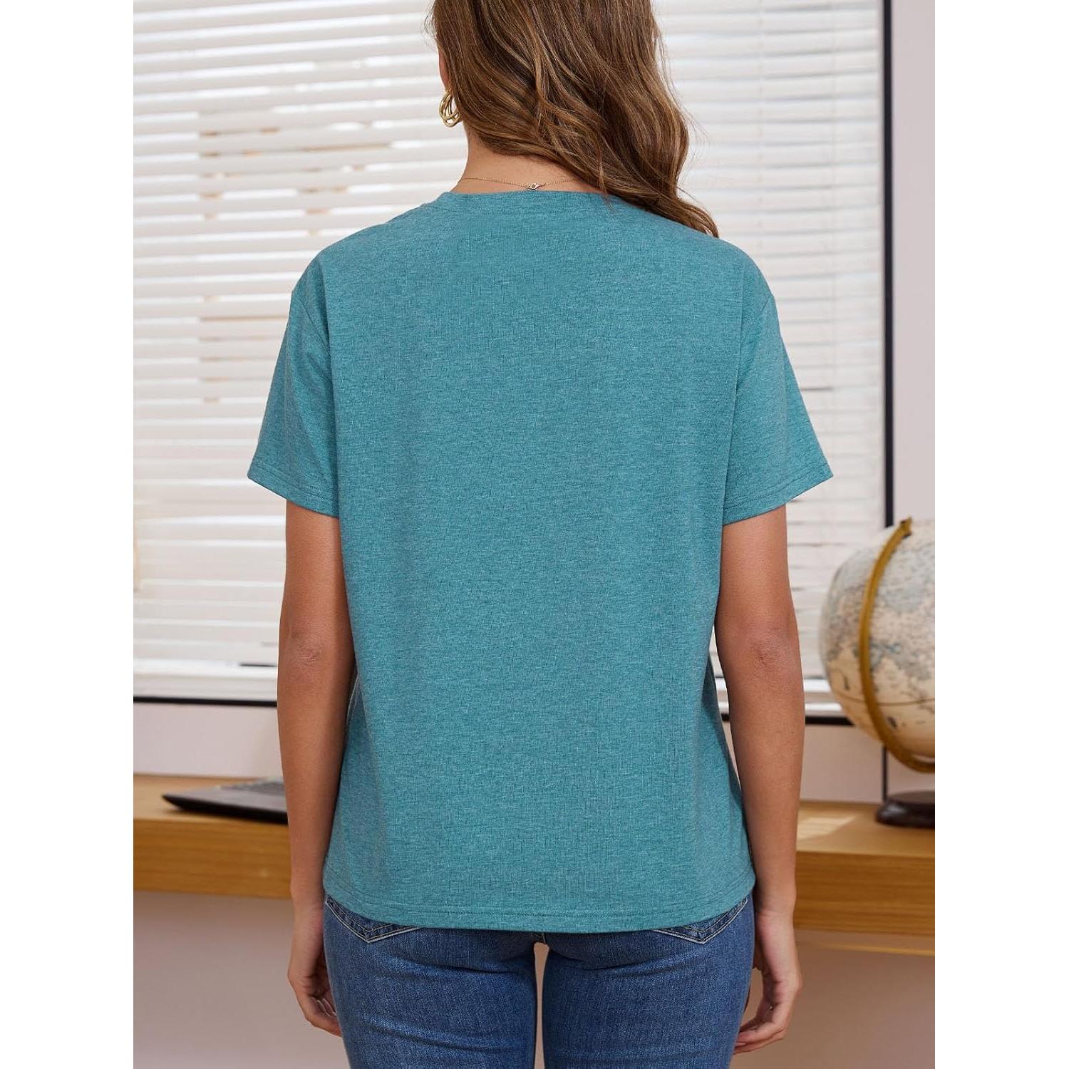 Camiseta de Lactancia Ecavus con Cremallera para Mujeres - Azul Jaspeado