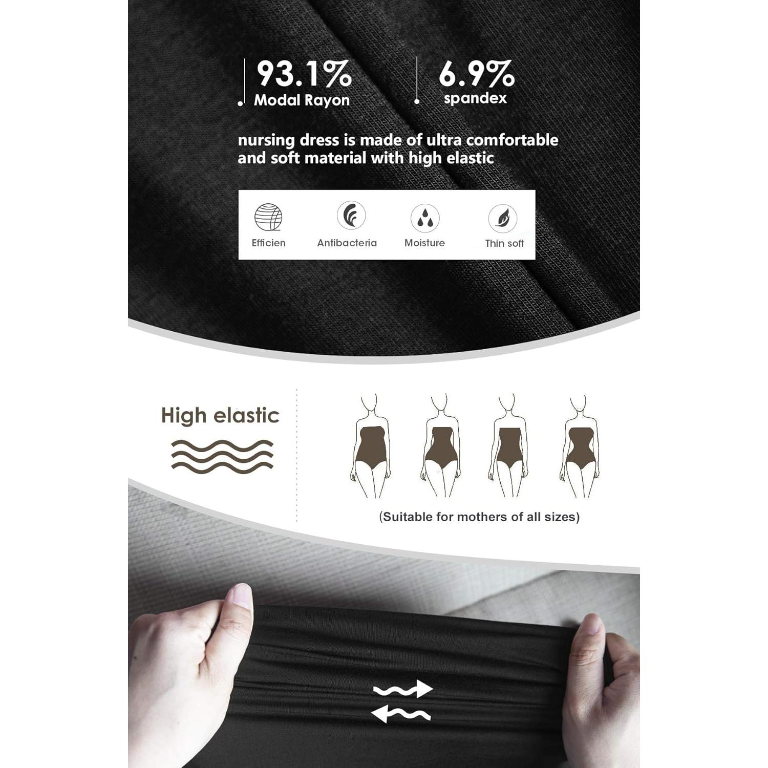 Vestido de Lactancia Sin Mangas Smallshow Talla Grande Rayas