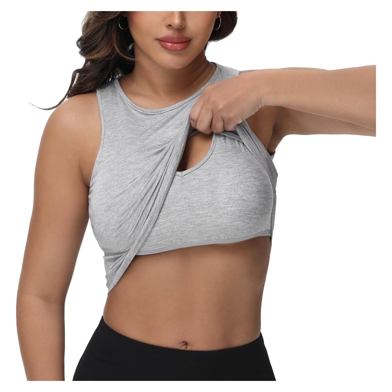 Sujetador de Lactancia Bhome para Mujeres - Top de Tanque Gris Grande
