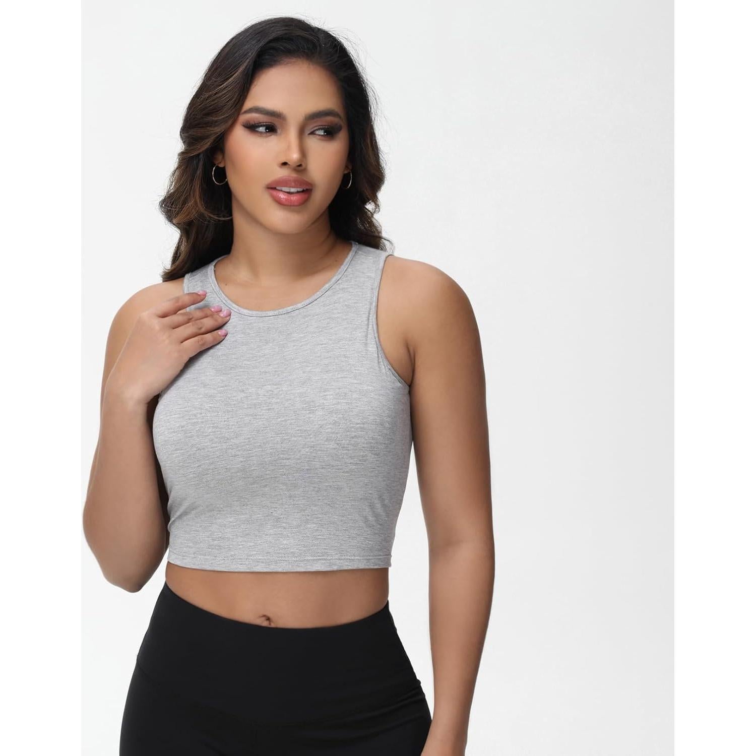 Sujetador de Lactancia Bhome para Mujeres - Top de Tanque Gris Grande