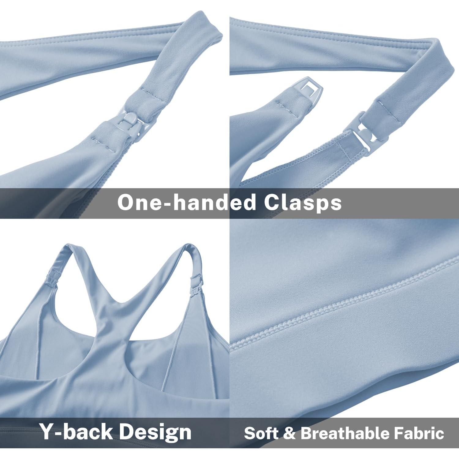 Sujetador Deportivo de Lactancia Foucome Mediano Azul Claro