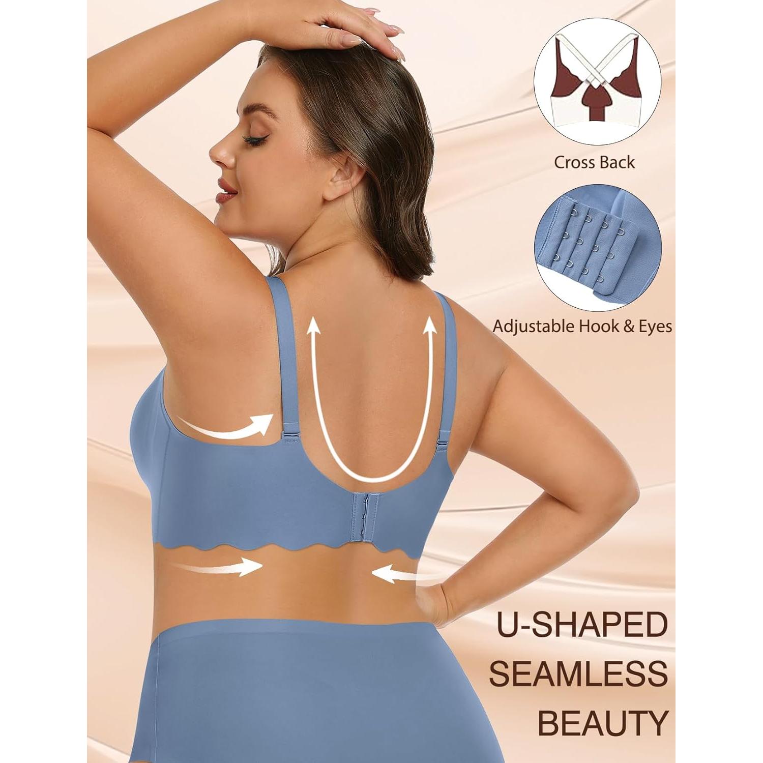 Sujetador de Lactancia SWOMOG Sin Costuras Azul Mediano