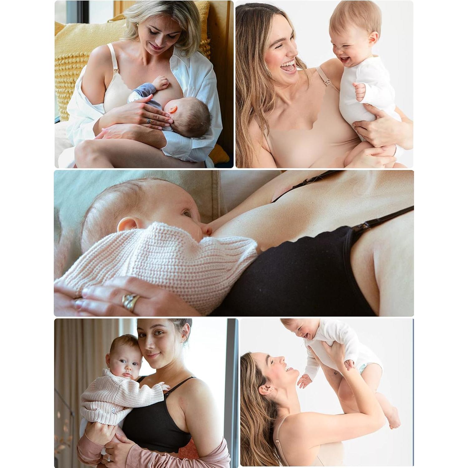 Sujetador de Lactancia SWOMOG Sin Costuras Azul Mediano