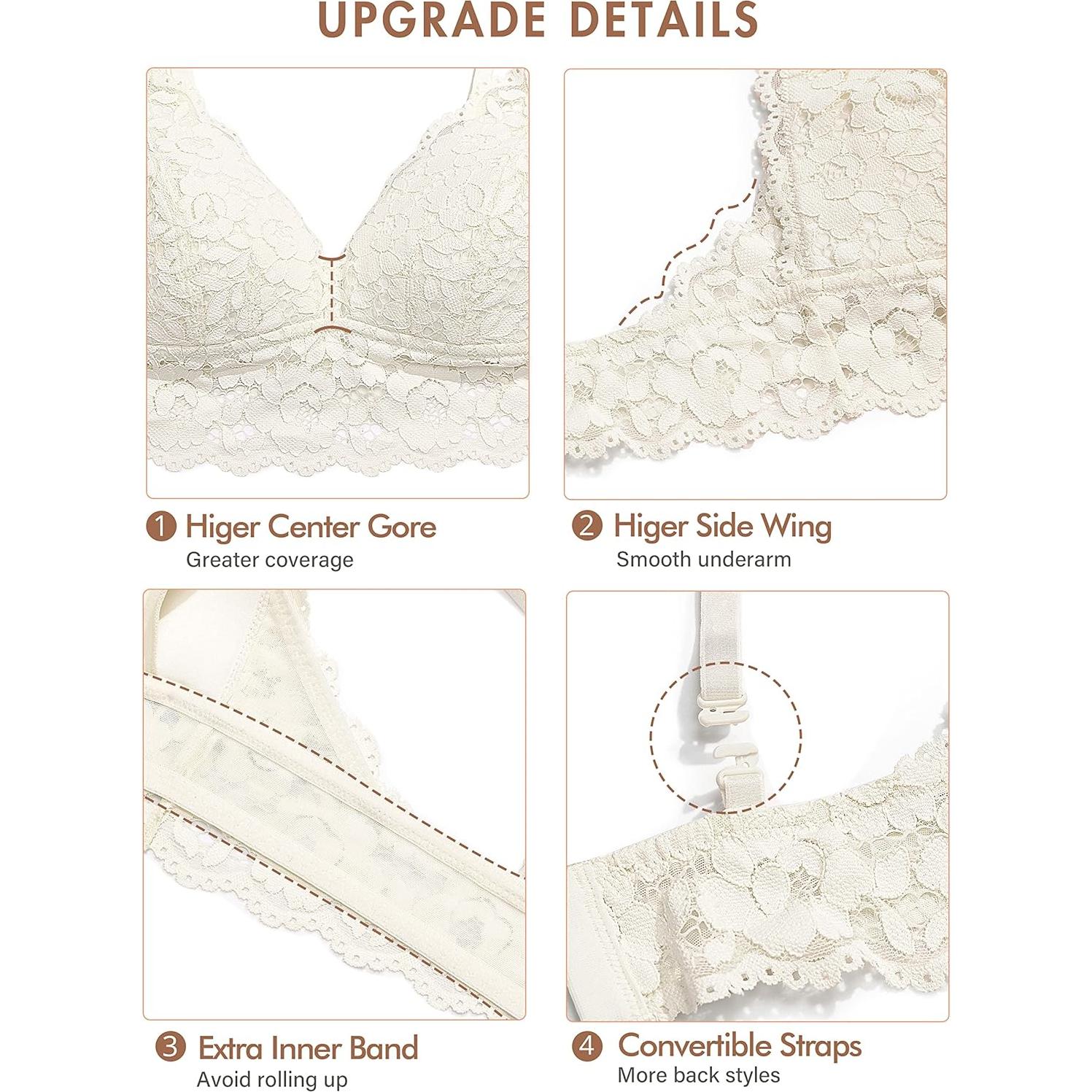 Sostén de Encaje para Mujer Momanda 38D Marfil Lactancia