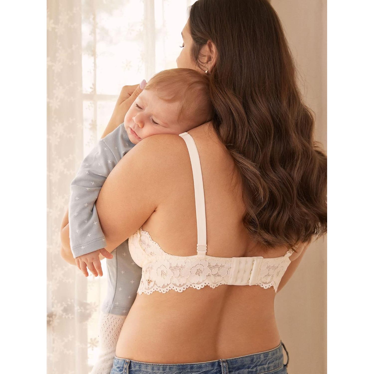 Sostén de Encaje para Mujer Momanda 38D Marfil Lactancia