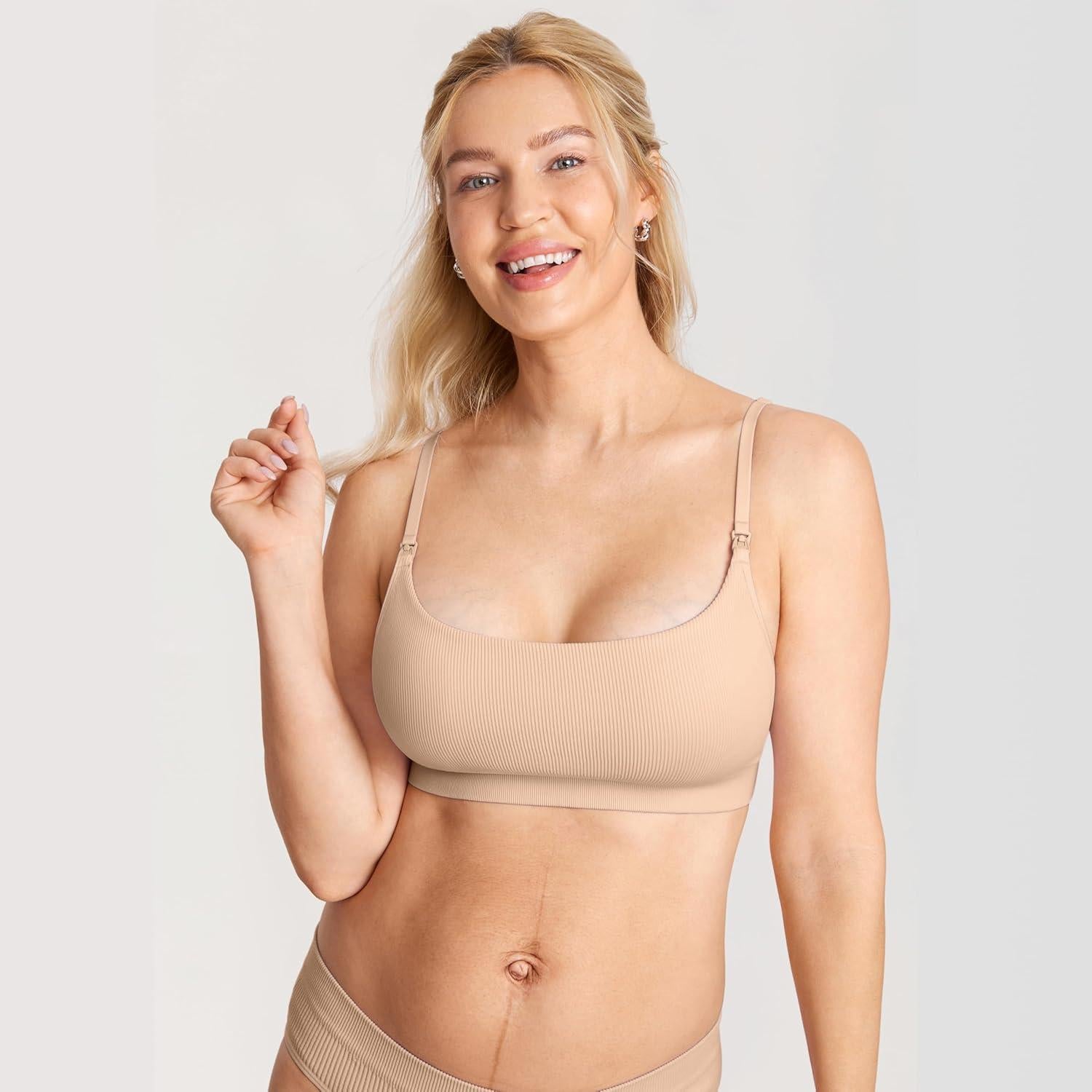 Sujetador de Lactancia CALVENA Sin Aros X-Large Beige