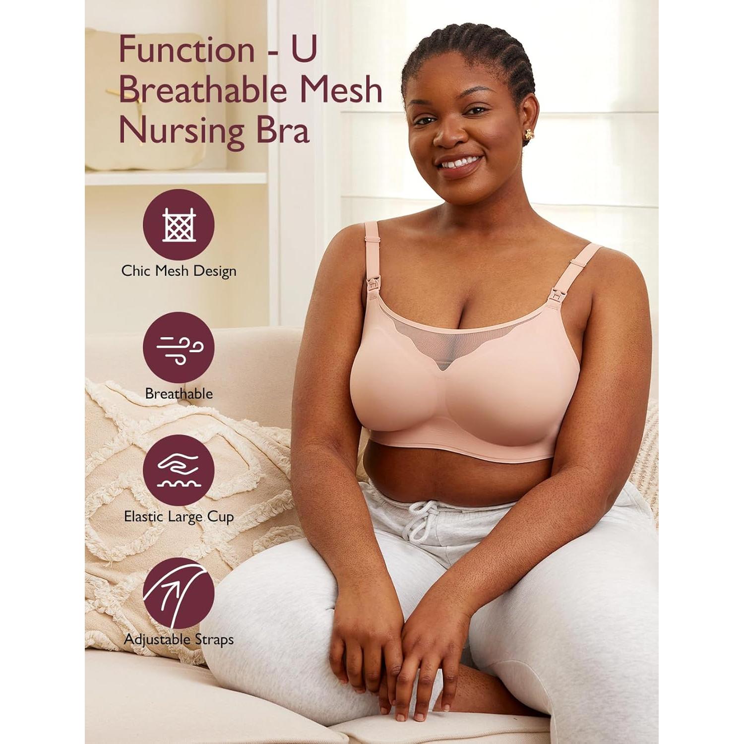 Sostén de Lactancia Momcozy Malla Transpirable Rosa Ostra XX-Large