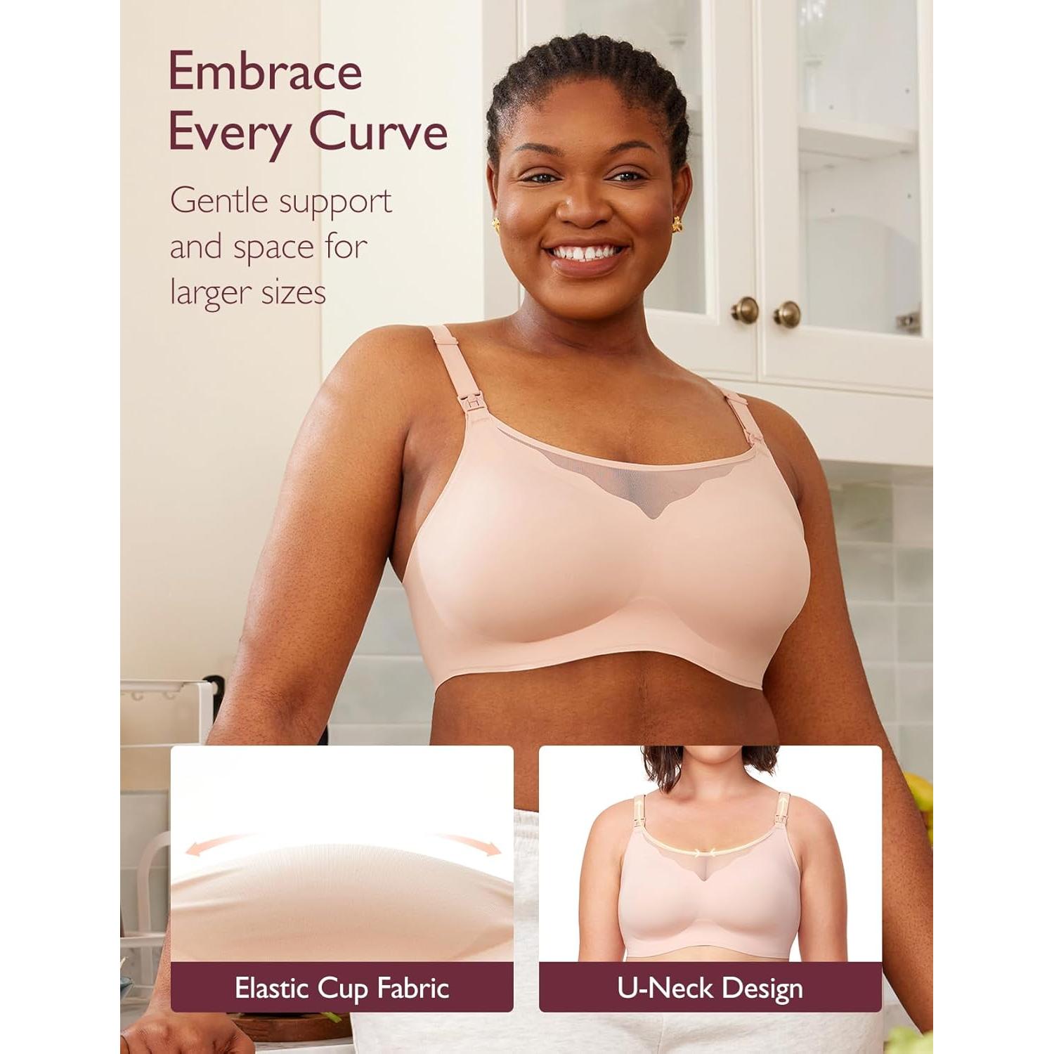 Sostén de Lactancia Momcozy Malla Transpirable Rosa Ostra XX-Large