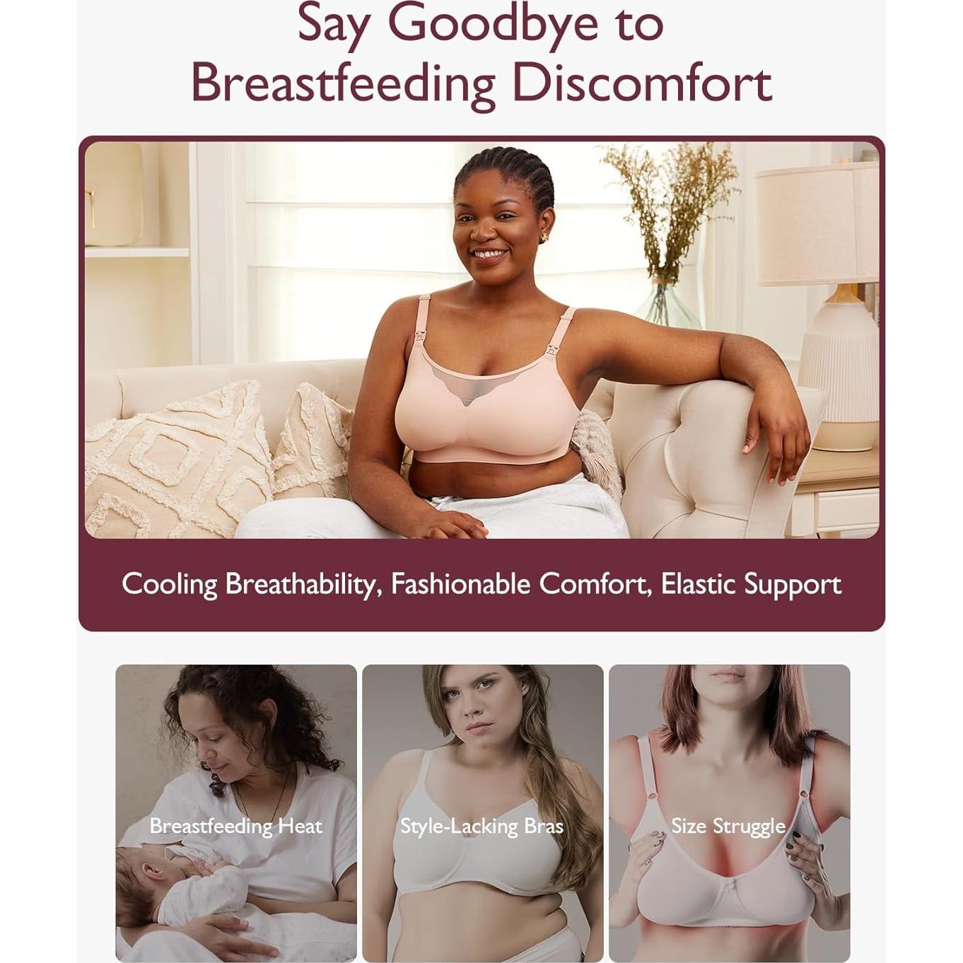 Sostén de Lactancia Momcozy Malla Transpirable Rosa Ostra XX-Large