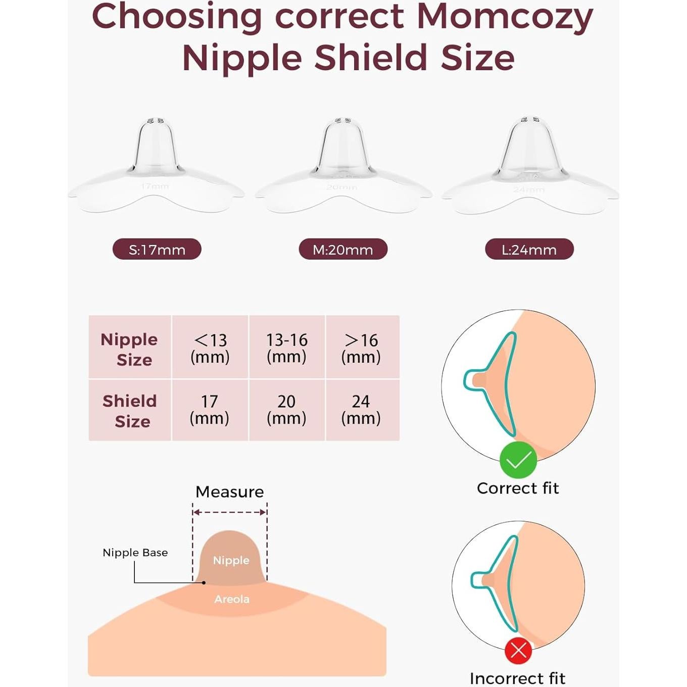 Momcozy Protector de Pezón Floral 24mm para Lactancia - 1 Par