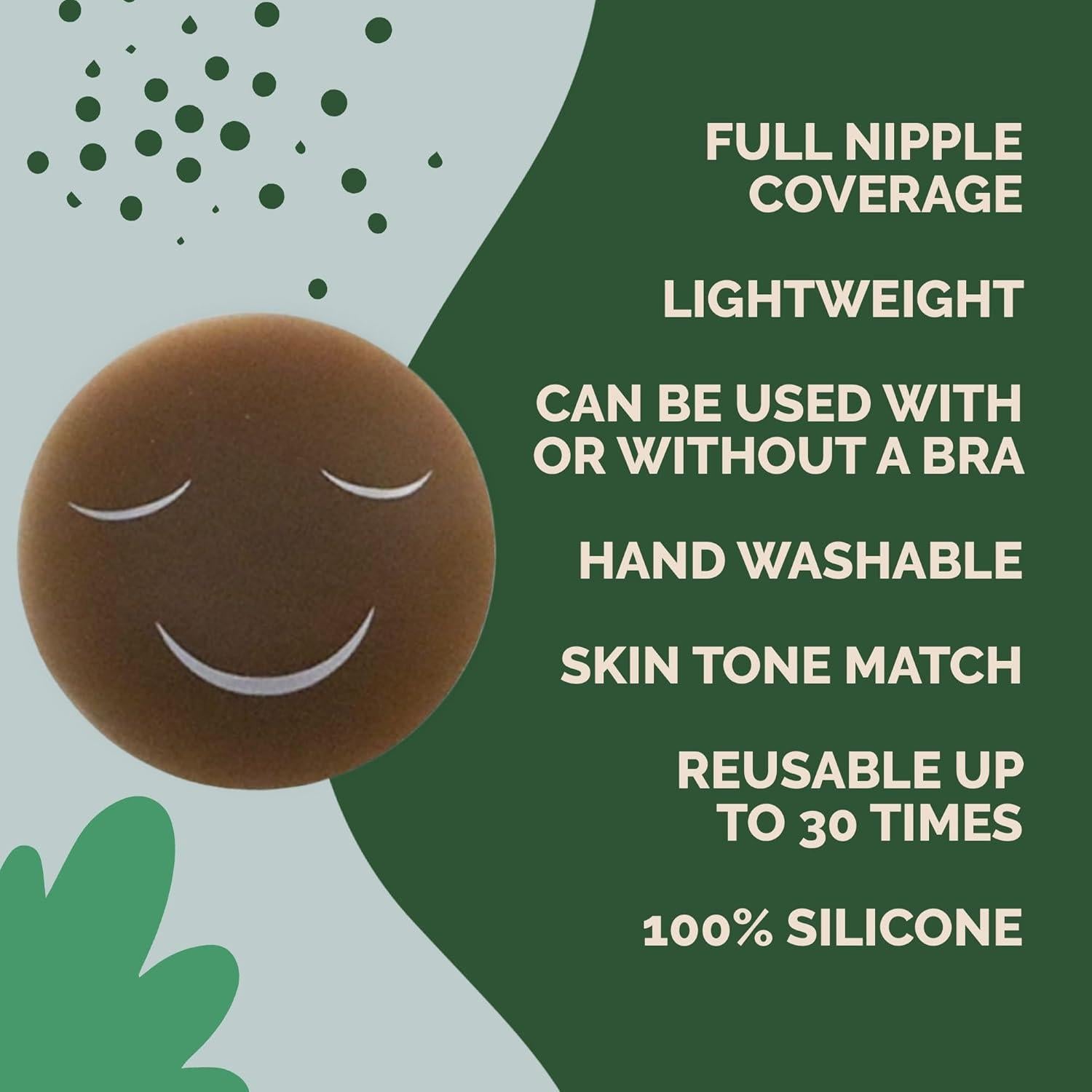 Cubiertas de pezón reutilizables Feliz Wean - 10.16 cm