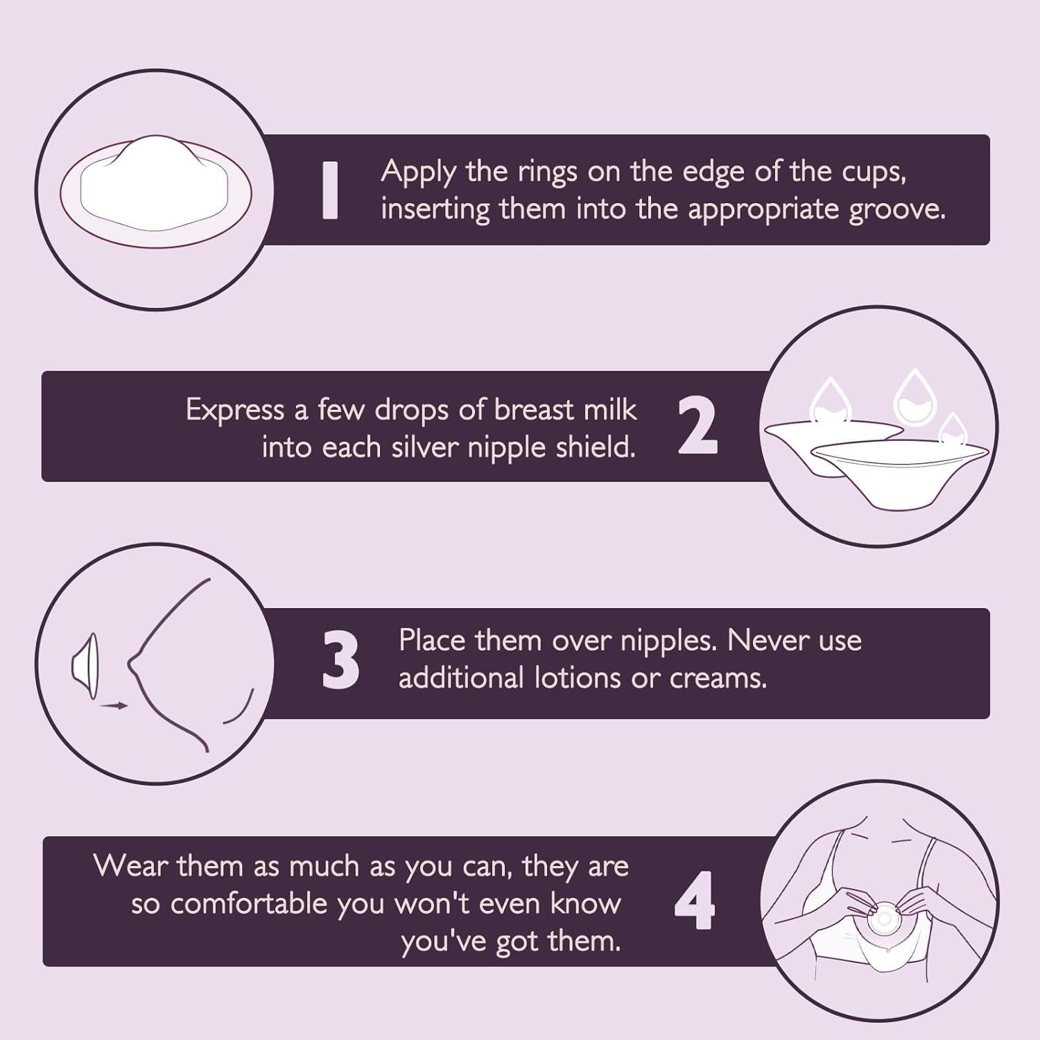 Copas de Lactancia Boboduck Plata 925 - Alivio para Pezones