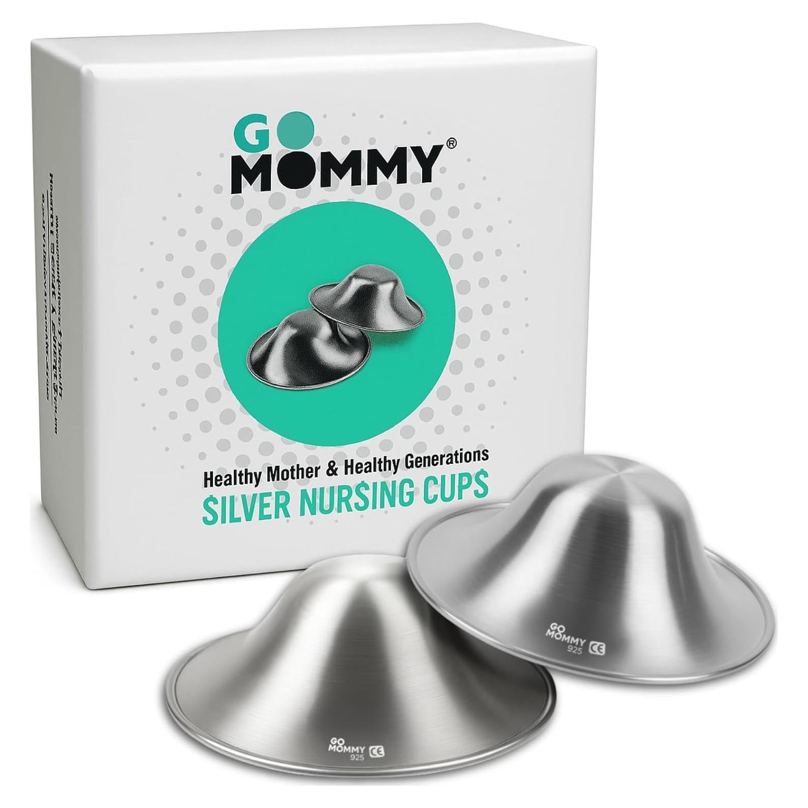 Copas de Lactancia de Plata Pura 999 Go Mommy - Alivio Pezones