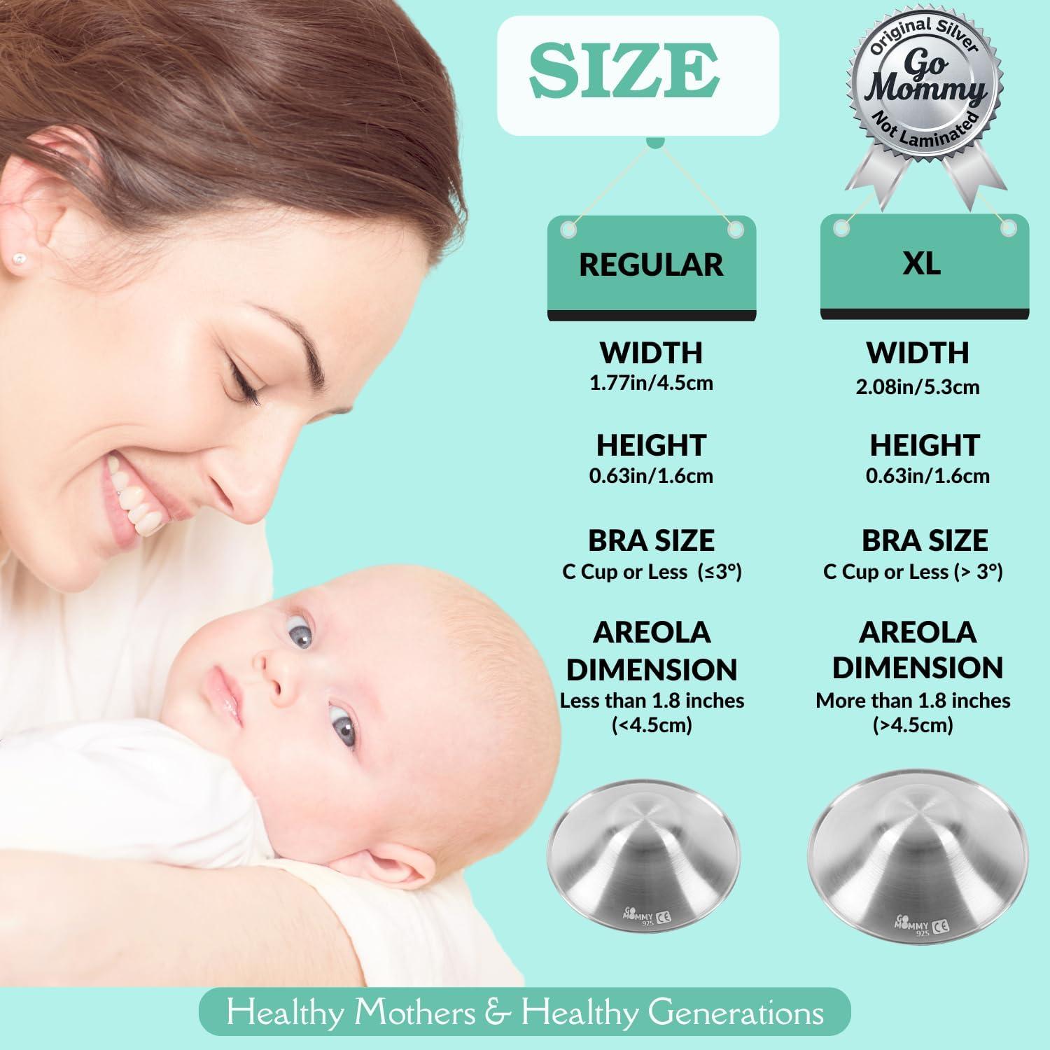 Copas de Lactancia de Plata Pura 999 Go Mommy - Alivio Pezones