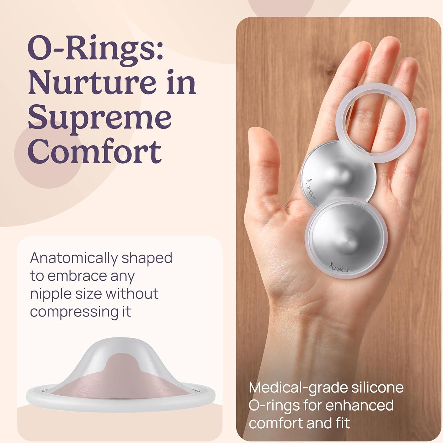 Copas de lactancia de plata 999 con extractor manos libres