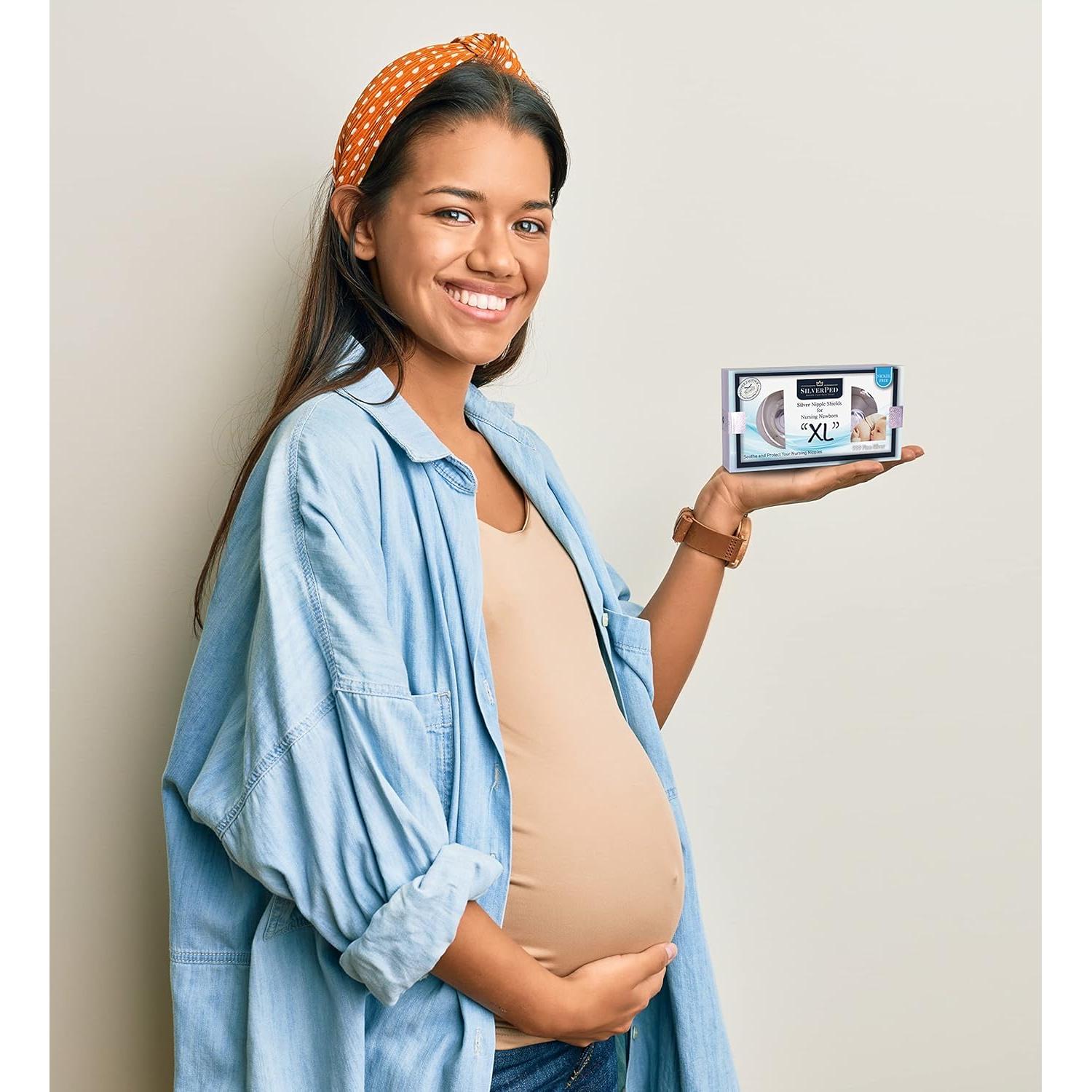 Escudos de Pezón de PlataPed 100% Plata Pura XL - Alivio Lactancia