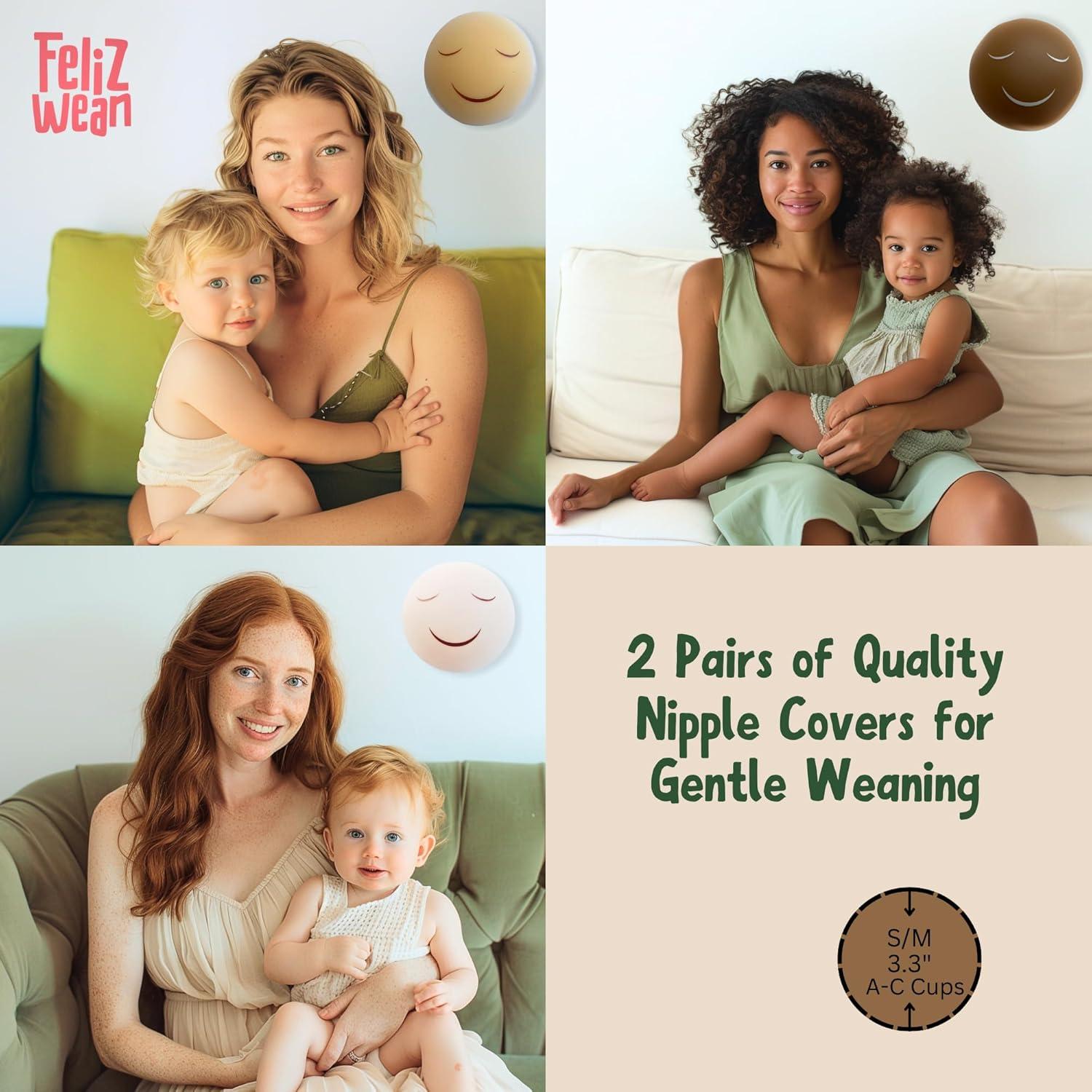 Cubiertas de Pezón Reutilizables Feliz Wean - Destete Suave