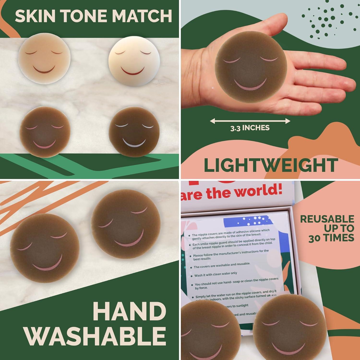 Cubiertas de Pezón Reutilizables Feliz Wean - Destete Suave