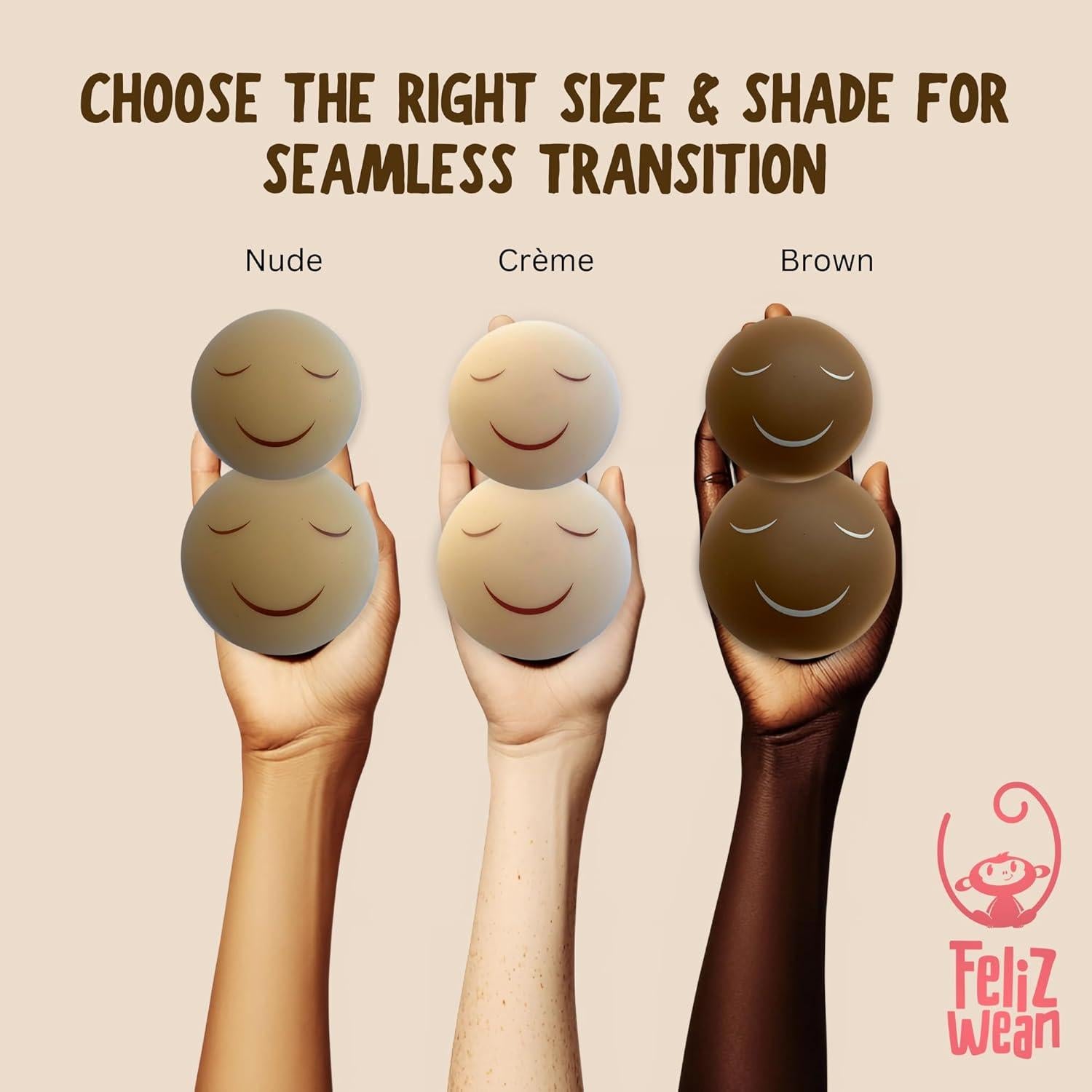 Cubiertas de Pezón Reutilizables Feliz Wean - Destete Suave