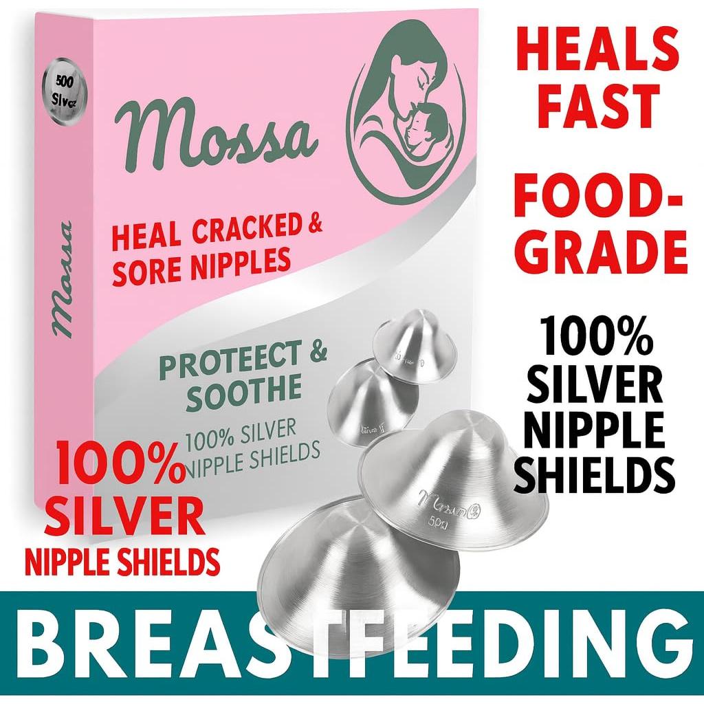 Protectores de Pezón Mossa de Plata 999 para Lactancia