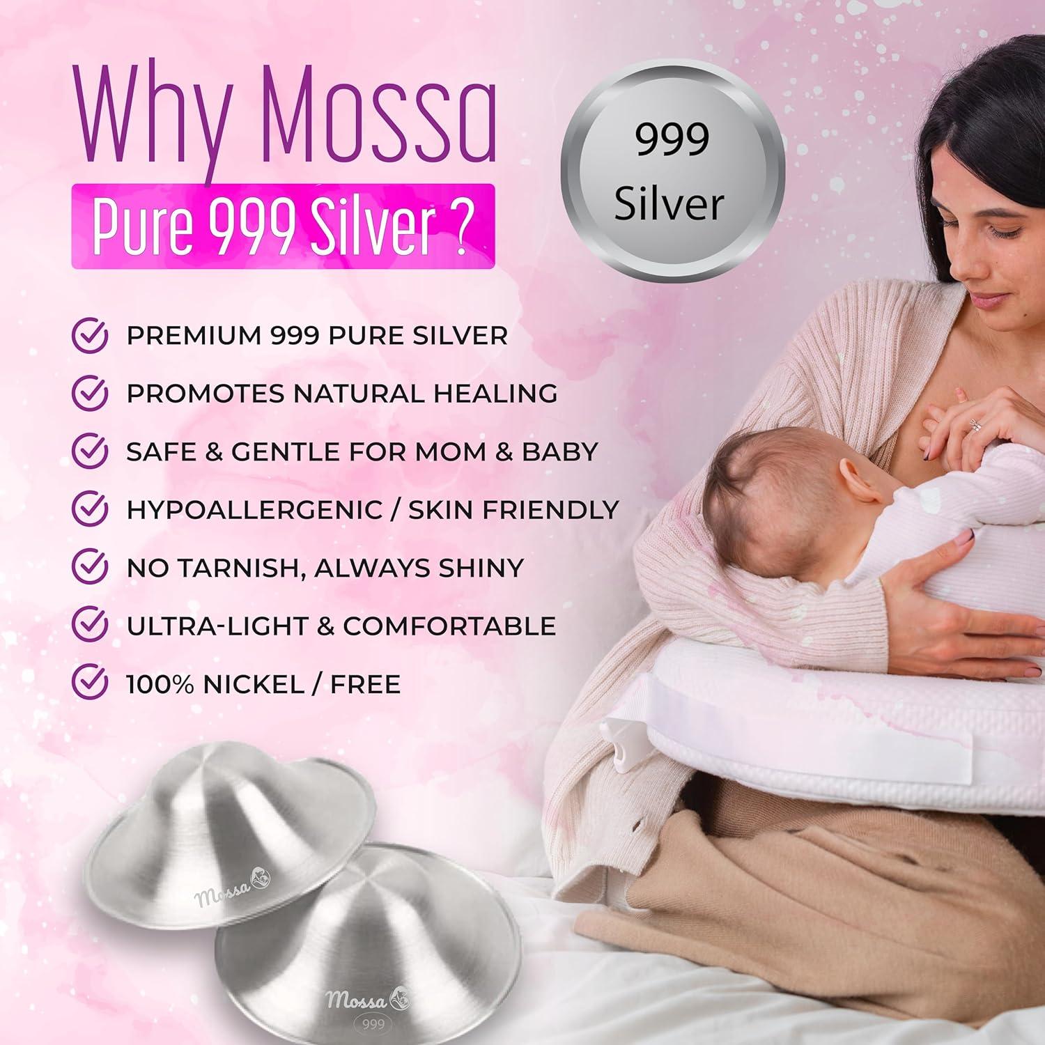 Protectores de Pezón Mossa de Plata 999 para Lactancia