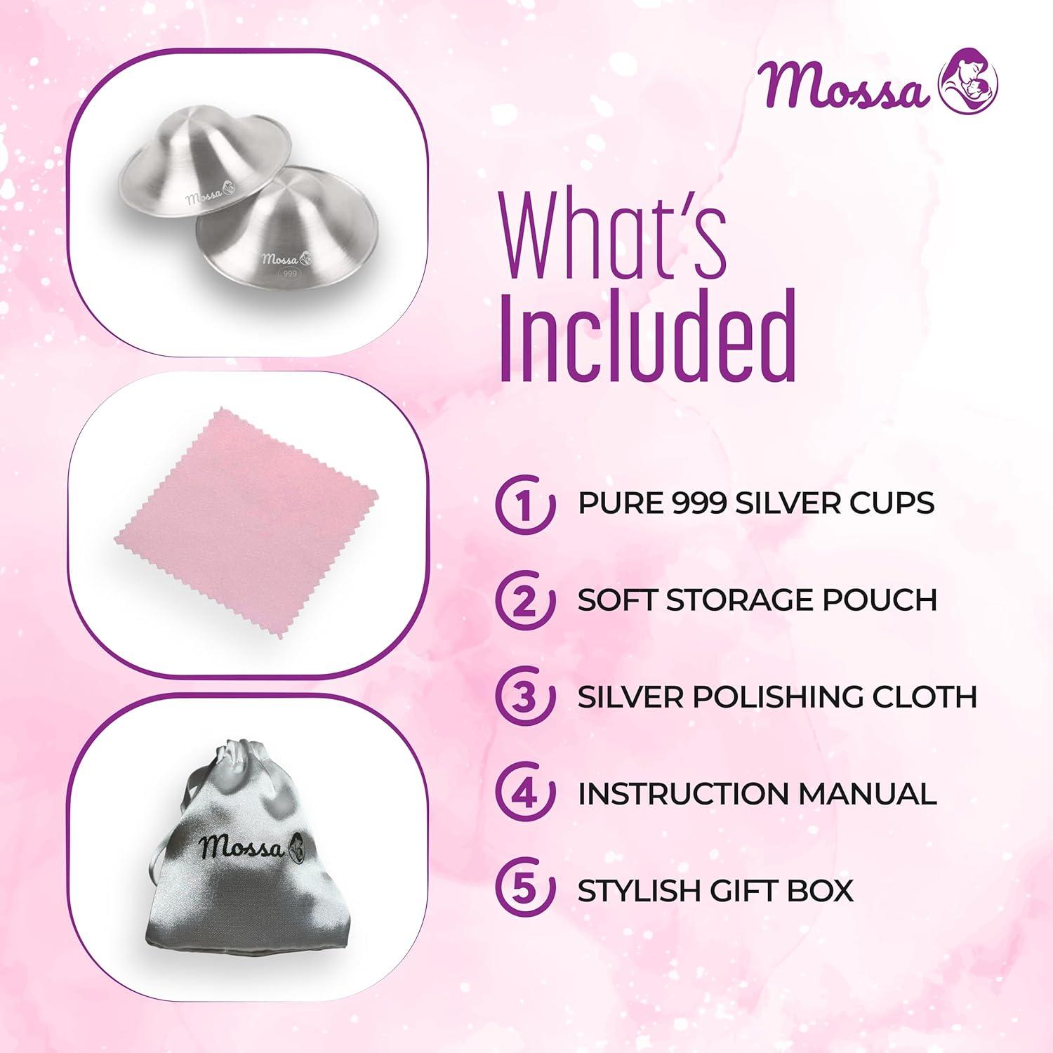 Protectores de Pezón Mossa de Plata 999 para Lactancia