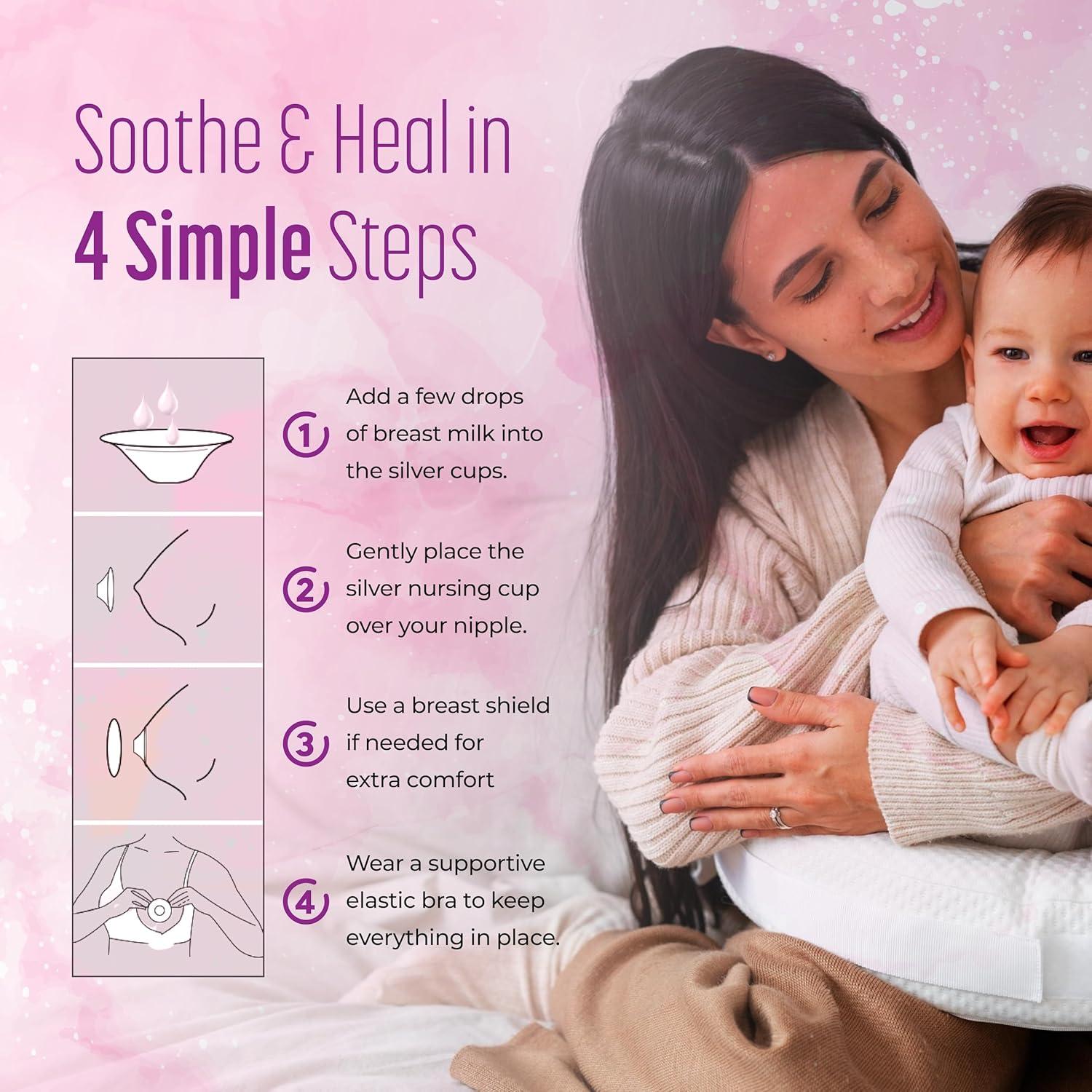 Protectores de Pezón Mossa de Plata 999 para Lactancia