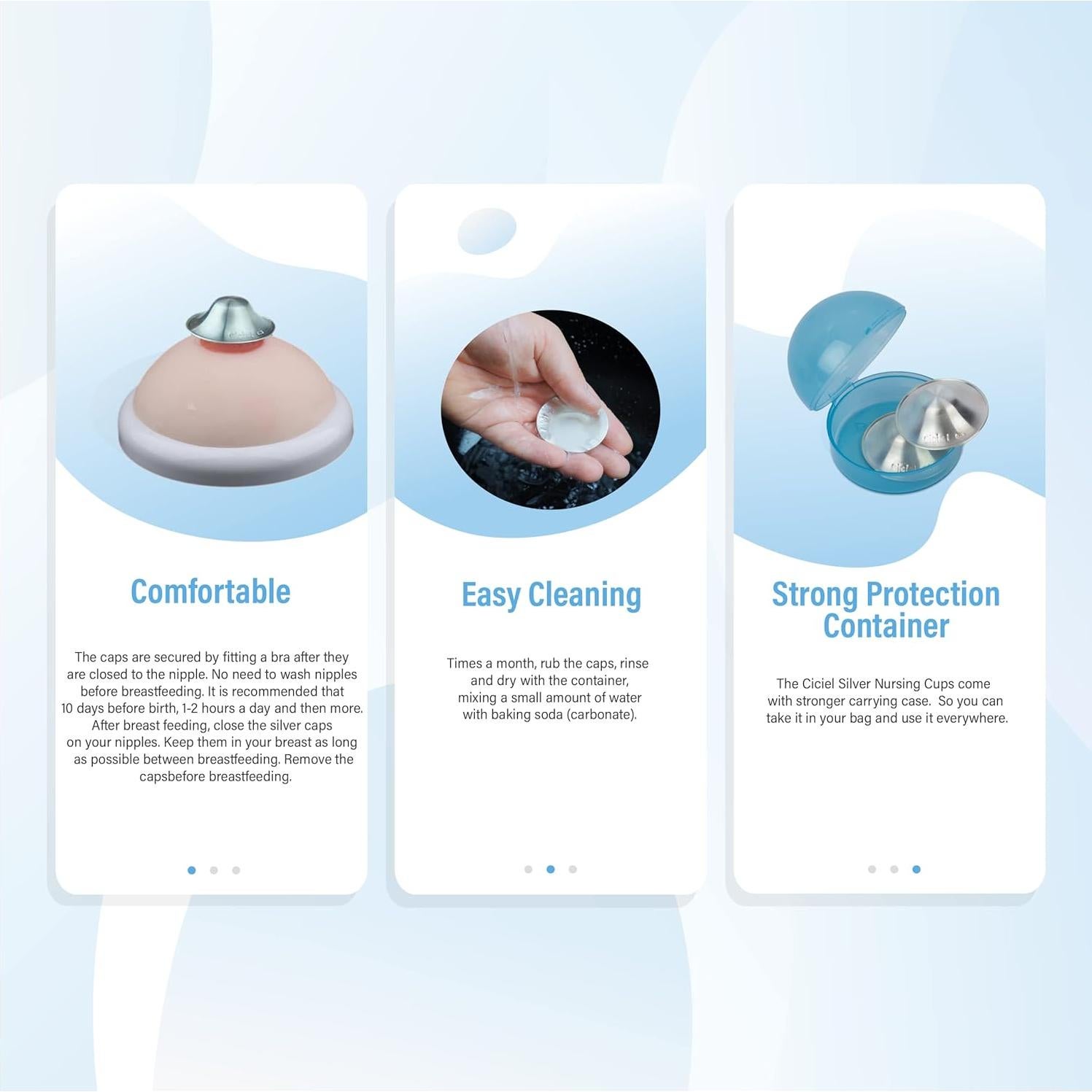 Copas de Lactancia de Plata 925 Ciciel - Protector de Pezón