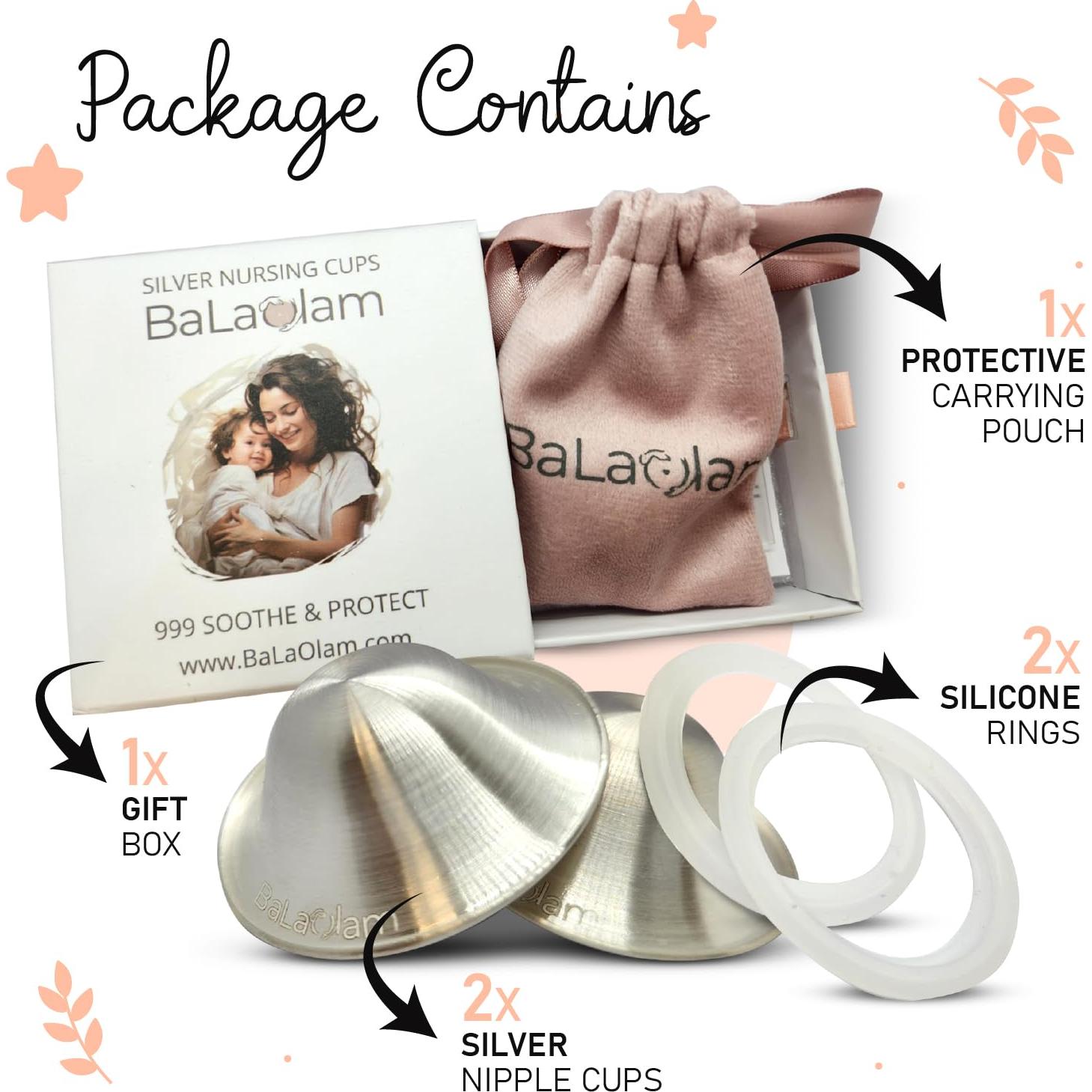 Copas de Lactancia Balaolam Plata Pura 999 - Alivio Natural