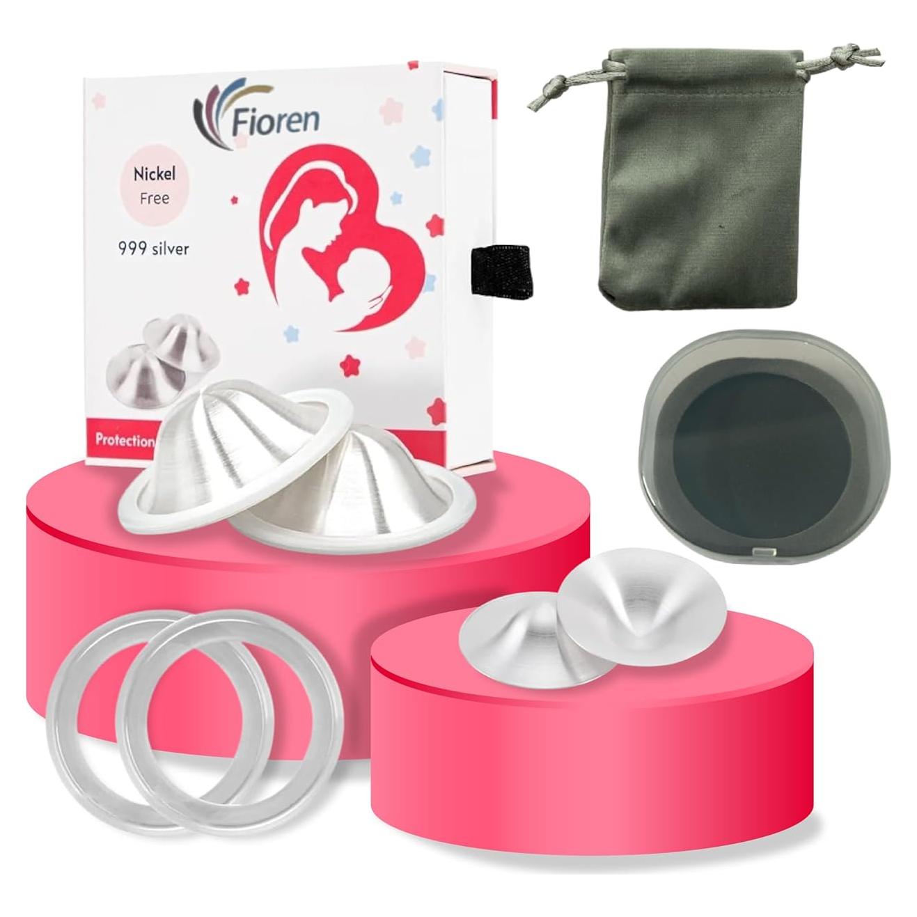 Copas de Lactancia de Plata 999 FIOREN - Protectores de Pezón